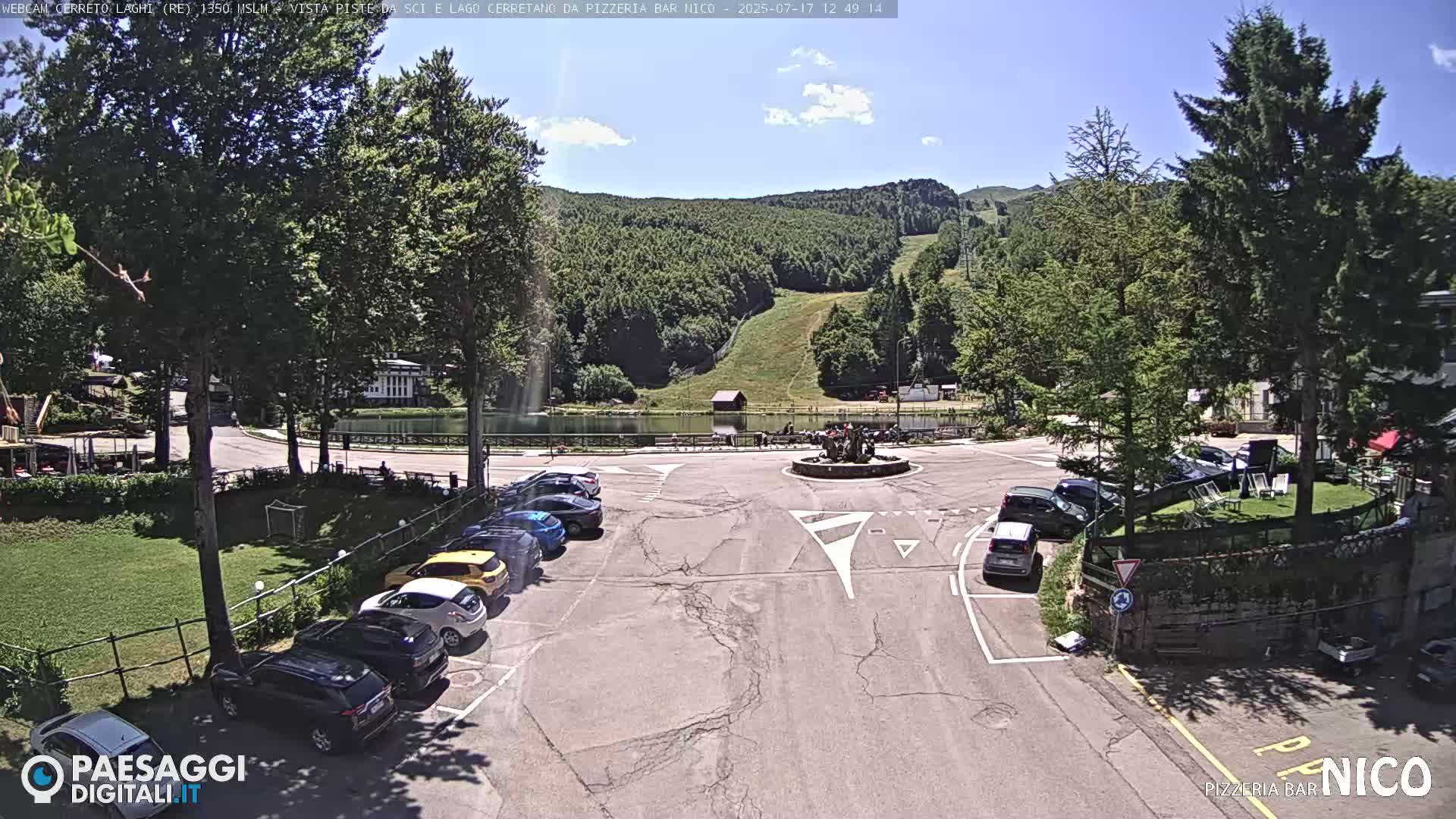 Cerreto Laghi Lake Ski Slopes & Lake's Square Live Cam  - Reggio Emilia, Emilia-Romagna, Italy