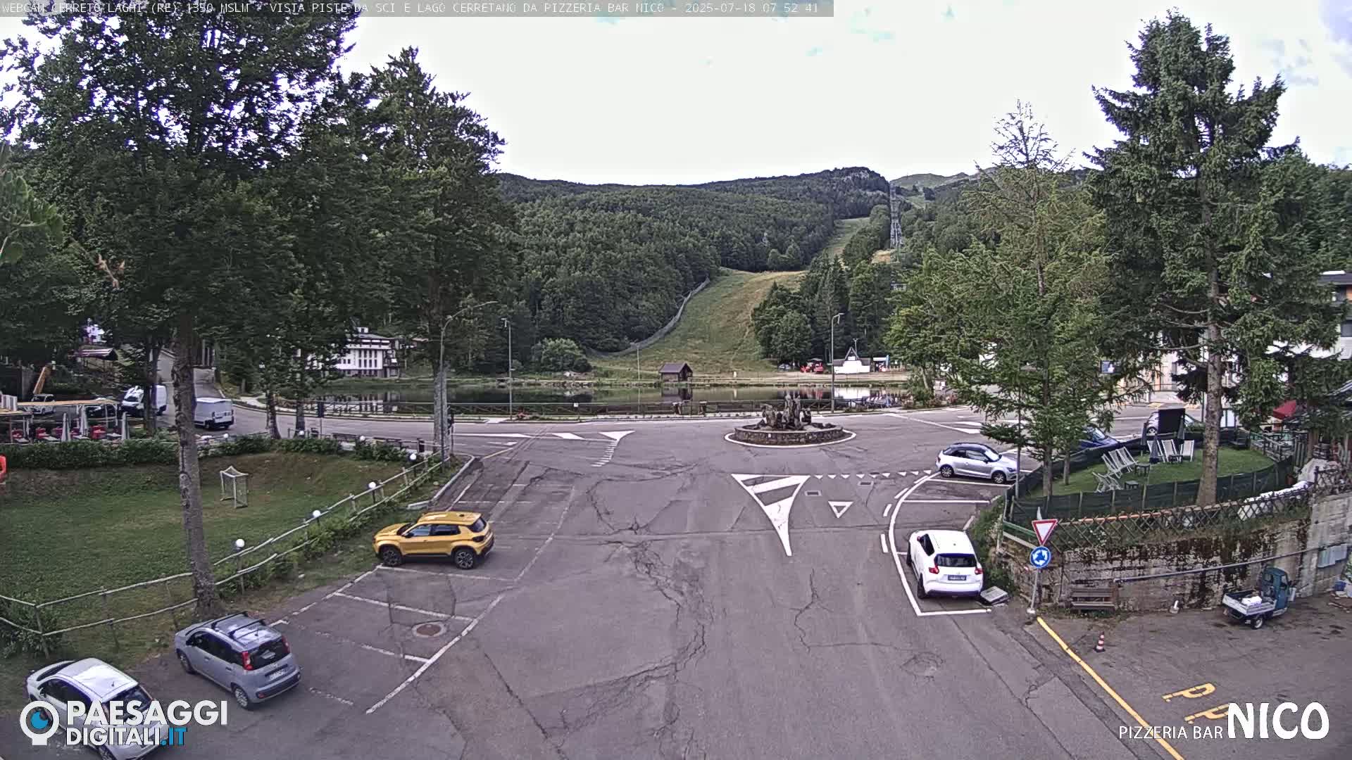 Cerreto Laghi Lake Ski Slopes & Lake's Square Live Cam  - Reggio Emilia, Emilia-Romagna, Italy