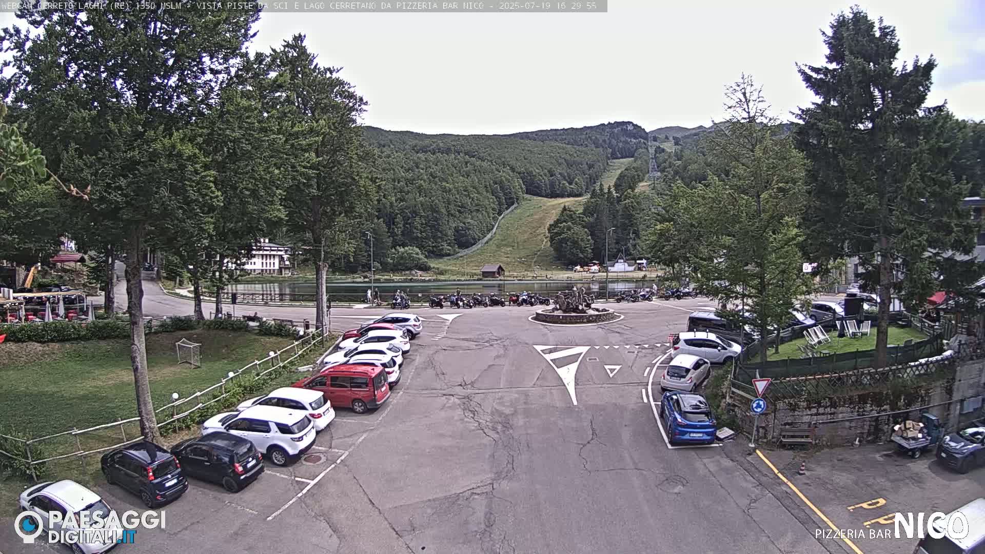 Cerreto Laghi Lake Ski Slopes & Lake's Square Live Cam  - Reggio Emilia, Emilia-Romagna, Italy