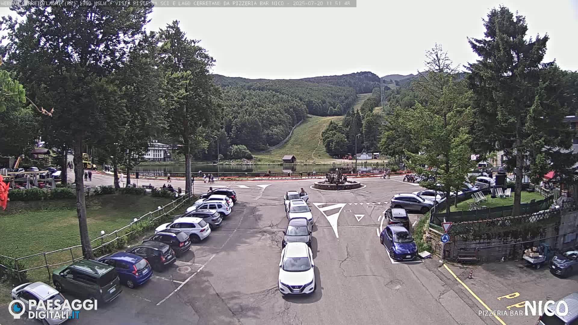 Cerreto Laghi Lake Ski Slopes & Lake's Square Live Cam  - Reggio Emilia, Emilia-Romagna, Italy