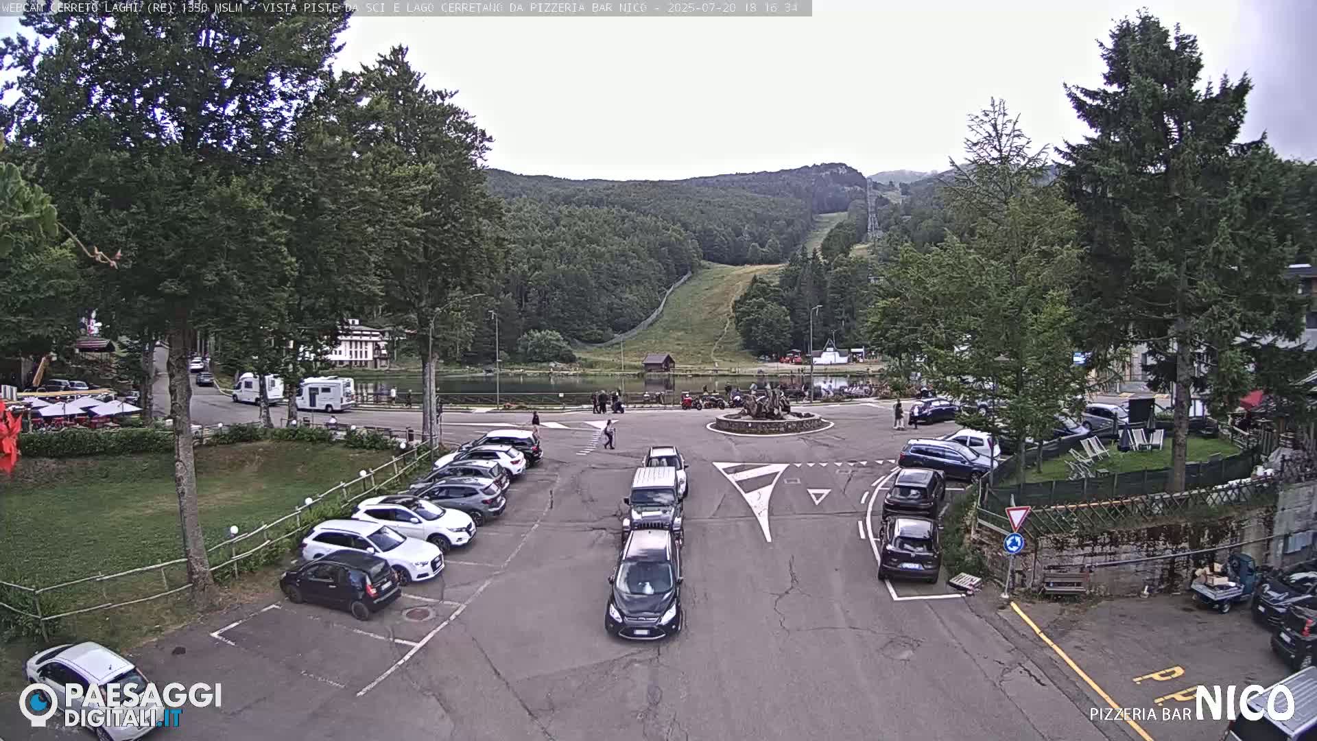 Cerreto Laghi Lake Ski Slopes & Lake's Square Live Cam  - Reggio Emilia, Emilia-Romagna, Italy