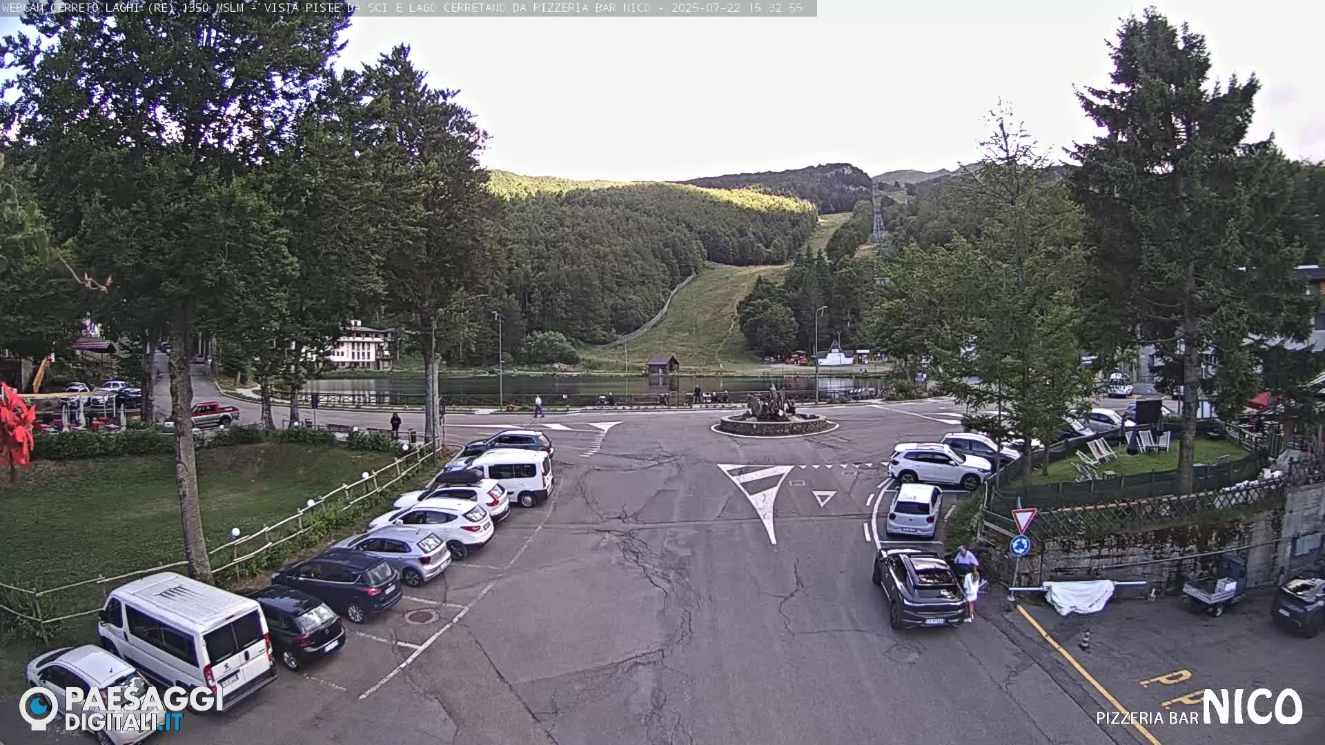 Cerreto Laghi Lake Ski Slopes & Lake's Square Live Cam  - Reggio Emilia, Emilia-Romagna, Italy