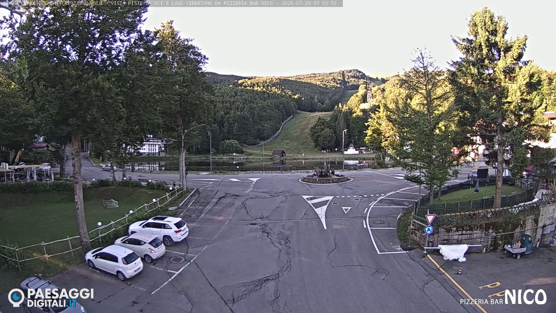 Cerreto Laghi Lake Ski Slopes & Lake's Square Live Cam  - Reggio Emilia, Emilia-Romagna, Italy