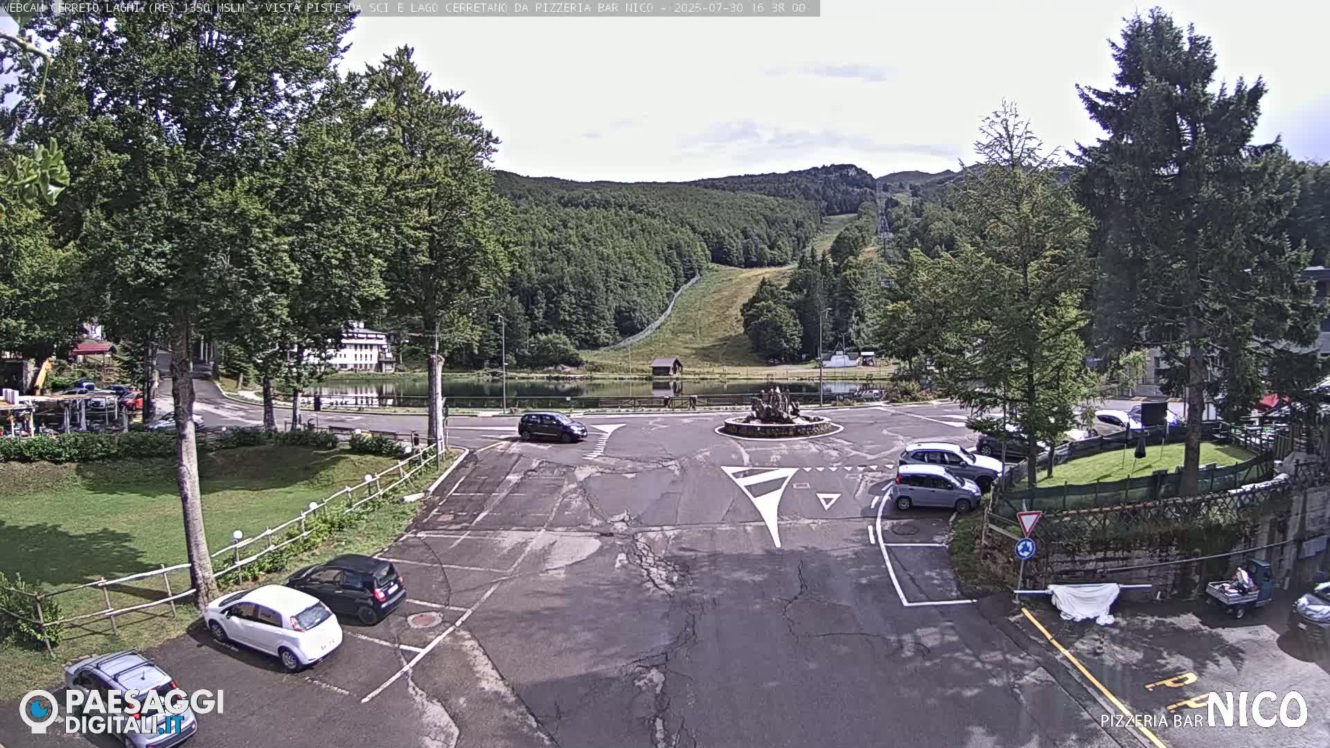 Cerreto Laghi Lake Ski Slopes & Lake's Square Live Cam  - Reggio Emilia, Emilia-Romagna, Italy