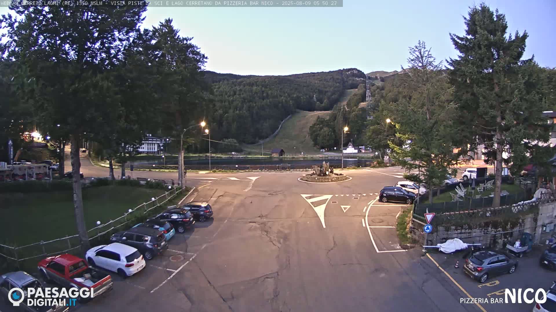 Cerreto Laghi Lake Ski Slopes & Lake's Square Live Cam  - Reggio Emilia, Emilia-Romagna, Italy
