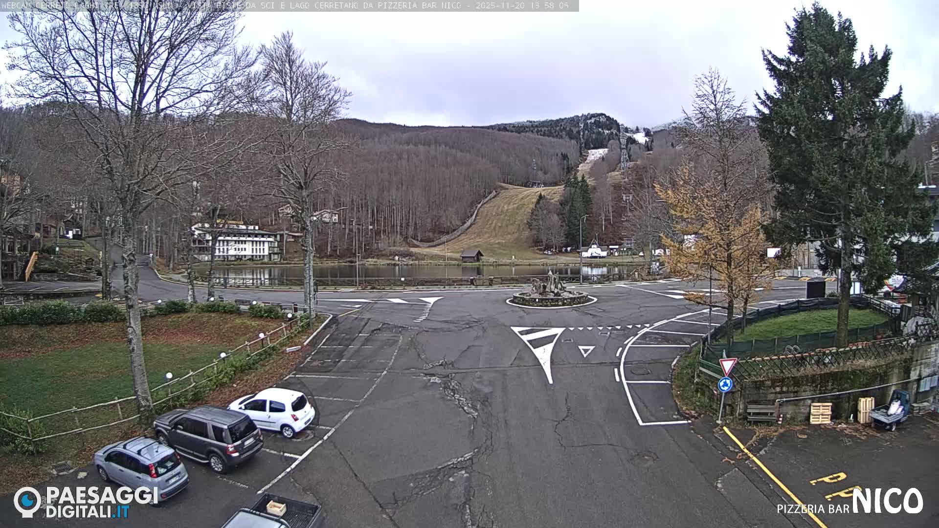 Cerreto Laghi Lake Ski Slopes & Lake's Square Live Cam  - Reggio Emilia, Emilia-Romagna, Italy