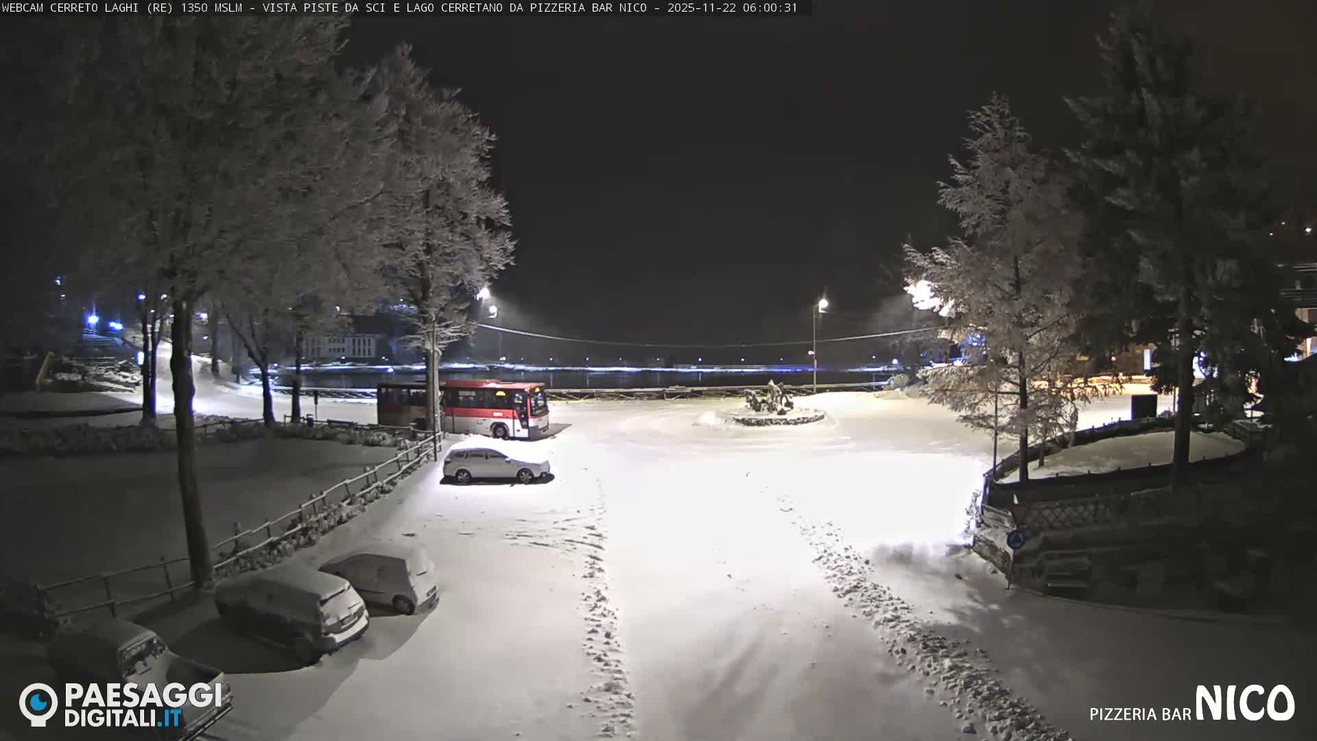 Cerreto Laghi Lake Ski Slopes & Lake's Square Live Cam  - Reggio Emilia, Emilia-Romagna, Italy