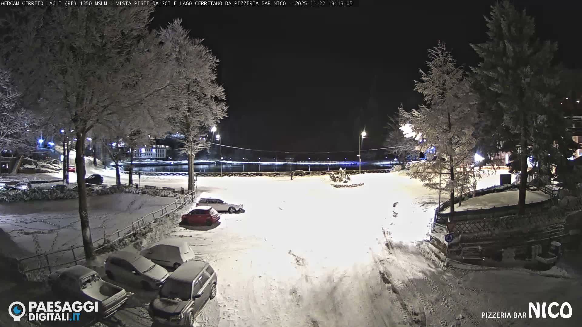Cerreto Laghi Lake Ski Slopes & Lake's Square Live Cam  - Reggio Emilia, Emilia-Romagna, Italy