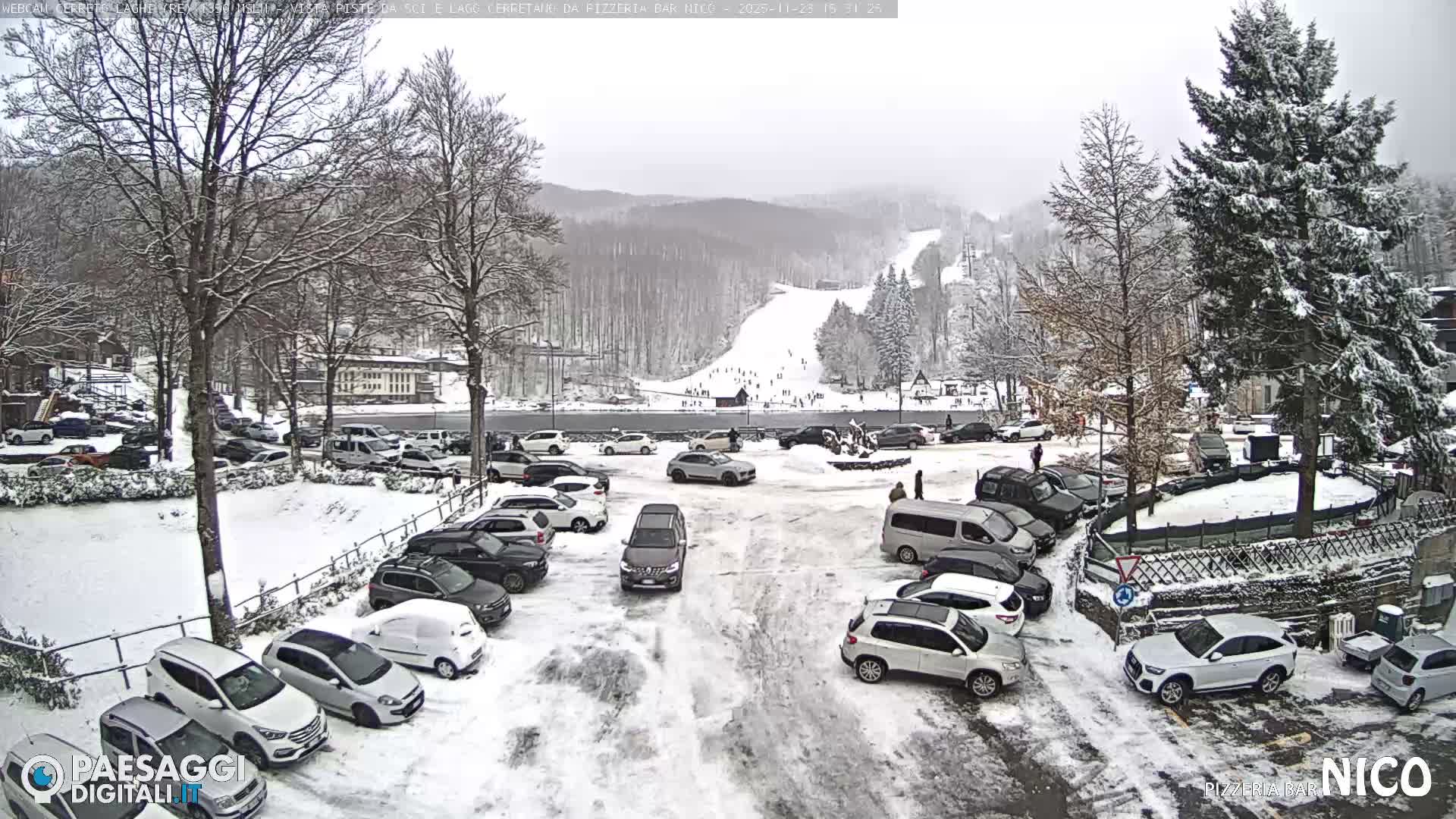 Cerreto Laghi Lake Ski Slopes & Lake's Square Live Cam  - Reggio Emilia, Emilia-Romagna, Italy