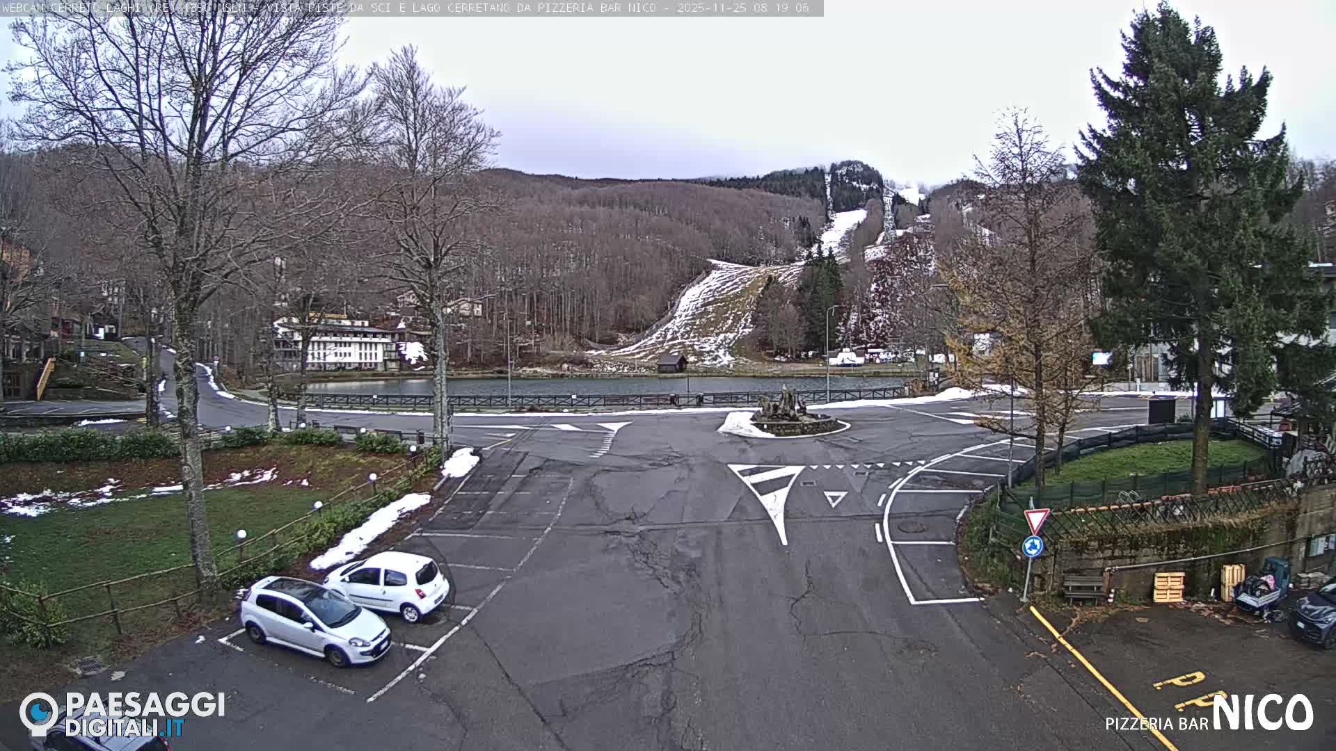 Cerreto Laghi Lake Ski Slopes & Lake's Square Live Cam  - Reggio Emilia, Emilia-Romagna, Italy