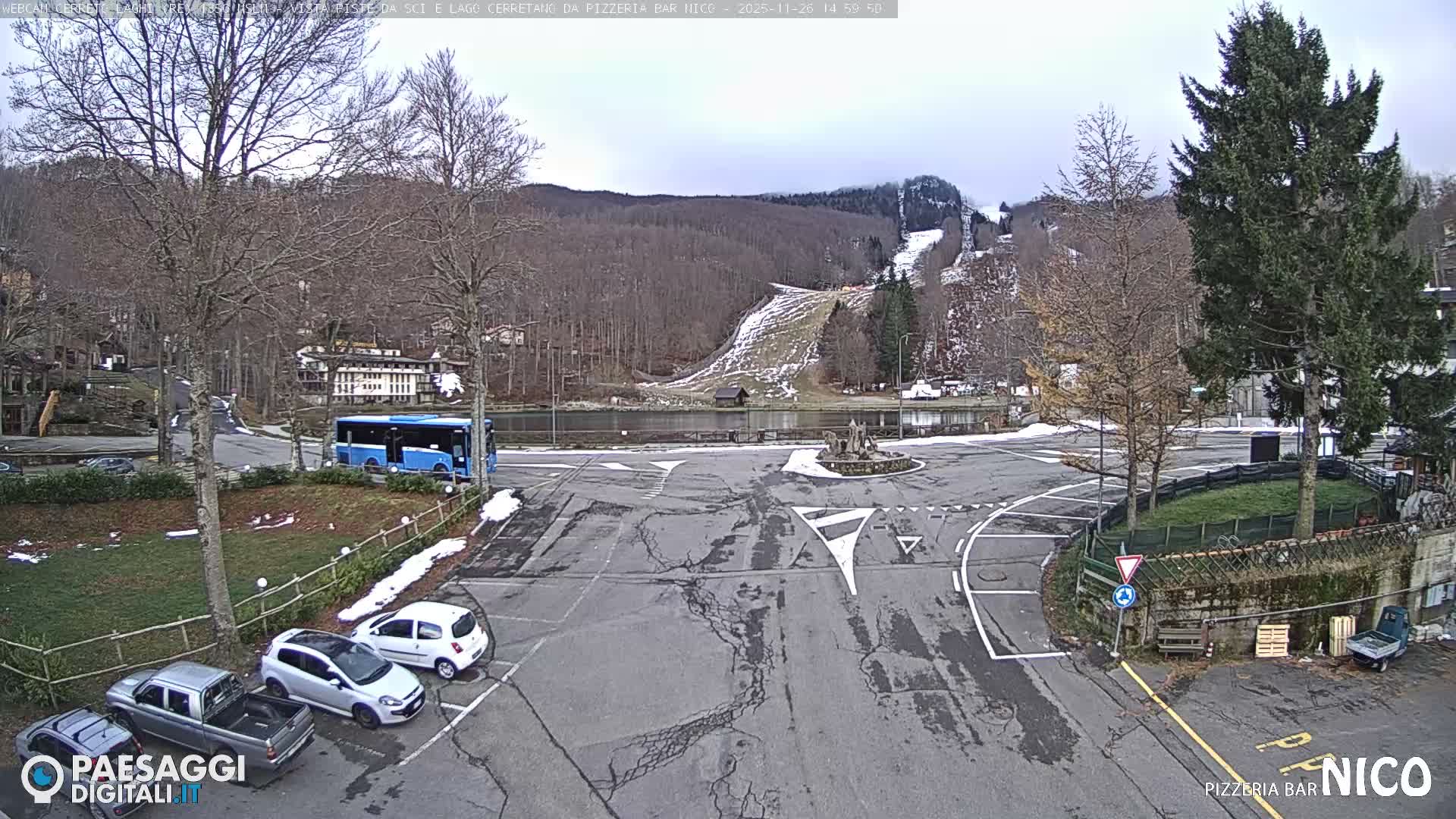 Cerreto Laghi Lake Ski Slopes & Lake's Square Live Cam  - Reggio Emilia, Emilia-Romagna, Italy
