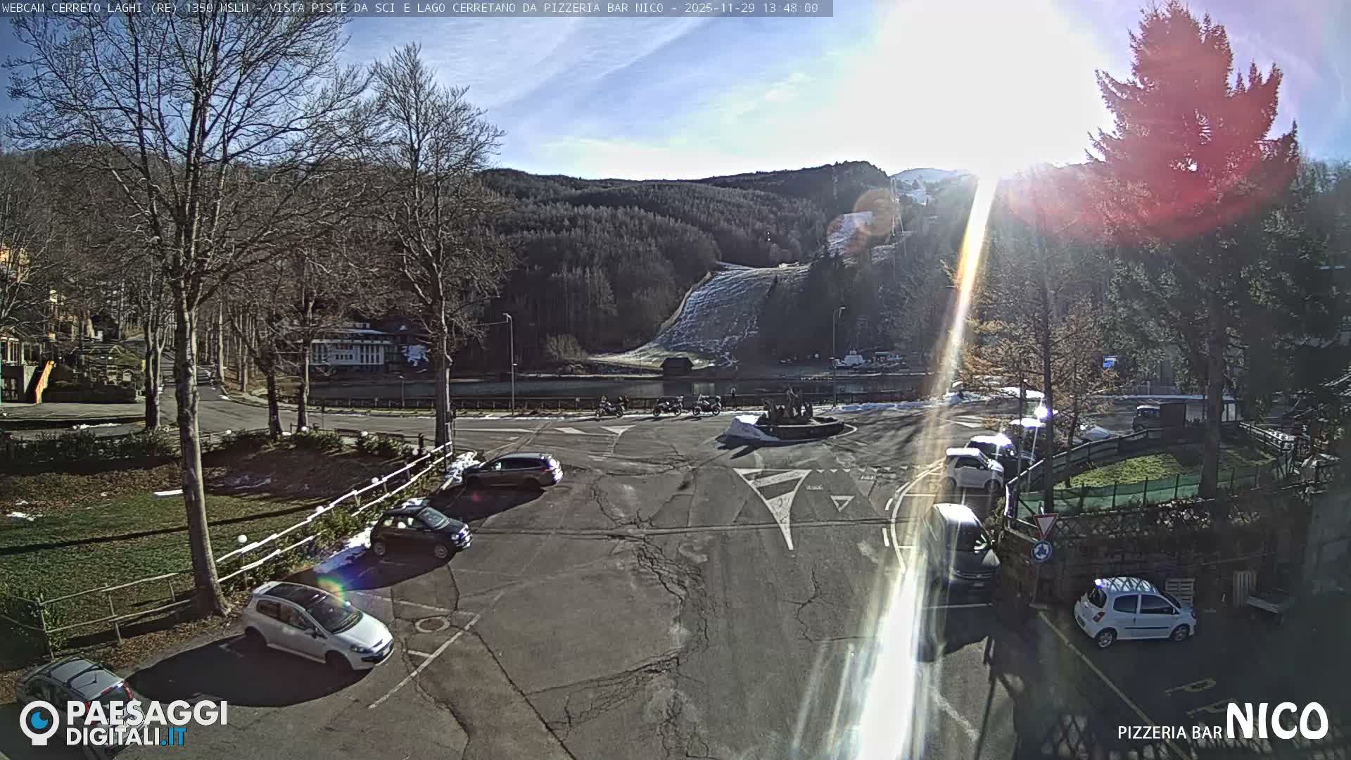 Cerreto Laghi Lake Ski Slopes & Lake's Square Live Cam  - Reggio Emilia, Emilia-Romagna, Italy