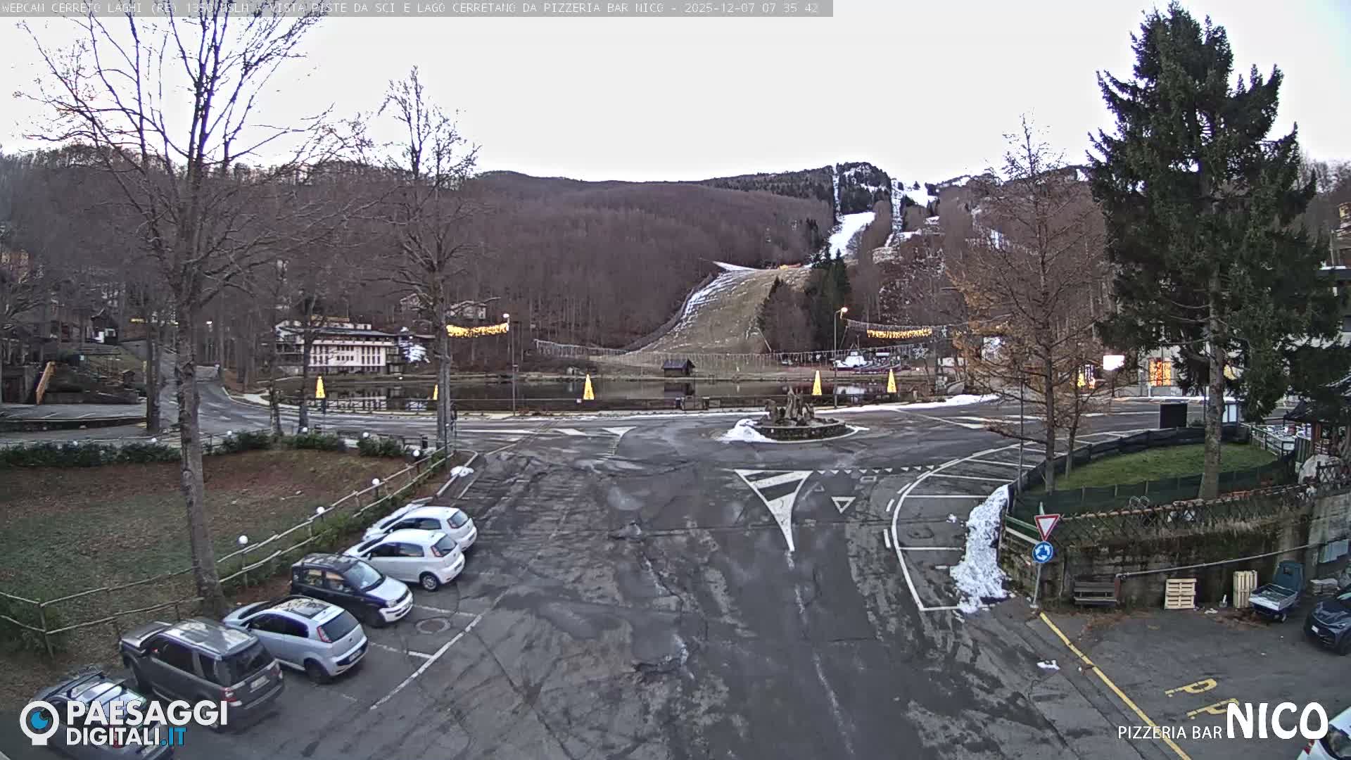 Cerreto Laghi Lake Ski Slopes & Lake's Square Live Cam  - Reggio Emilia, Emilia-Romagna, Italy