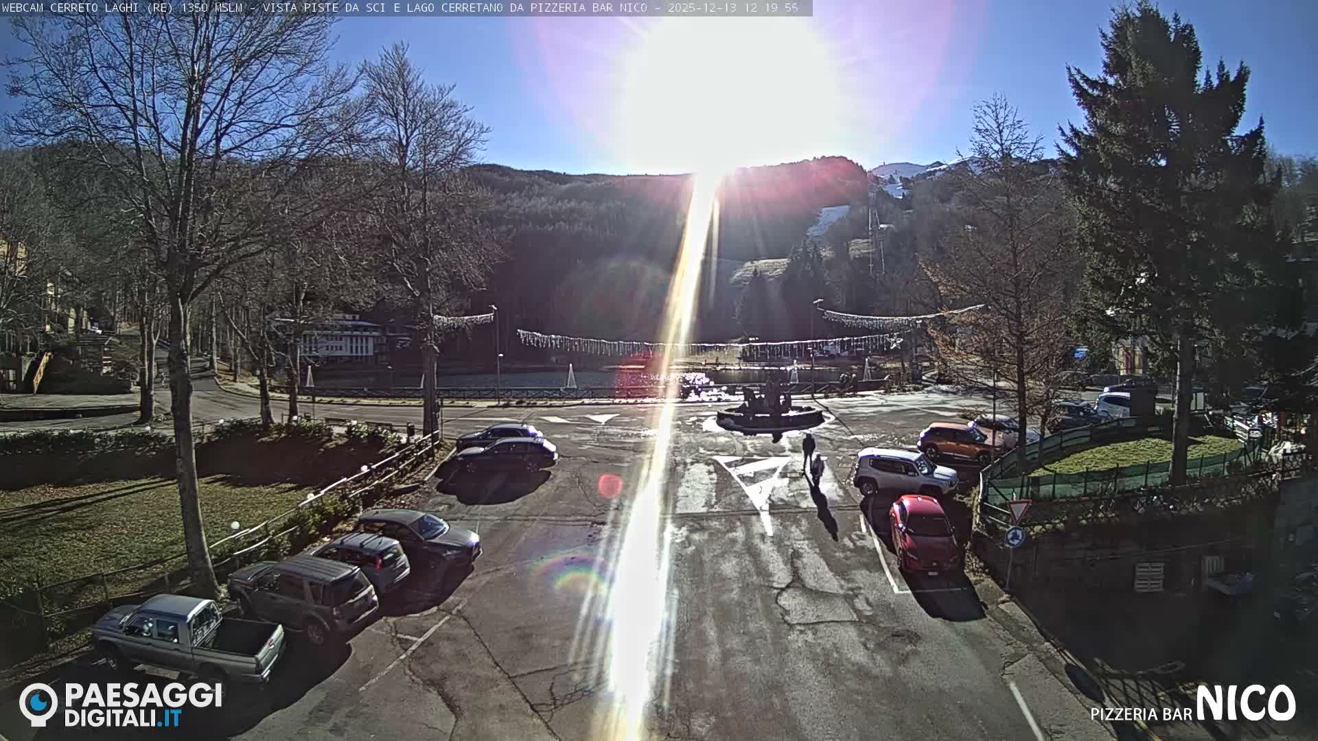 Cerreto Laghi Lake Ski Slopes & Lake's Square Live Cam  - Reggio Emilia, Emilia-Romagna, Italy