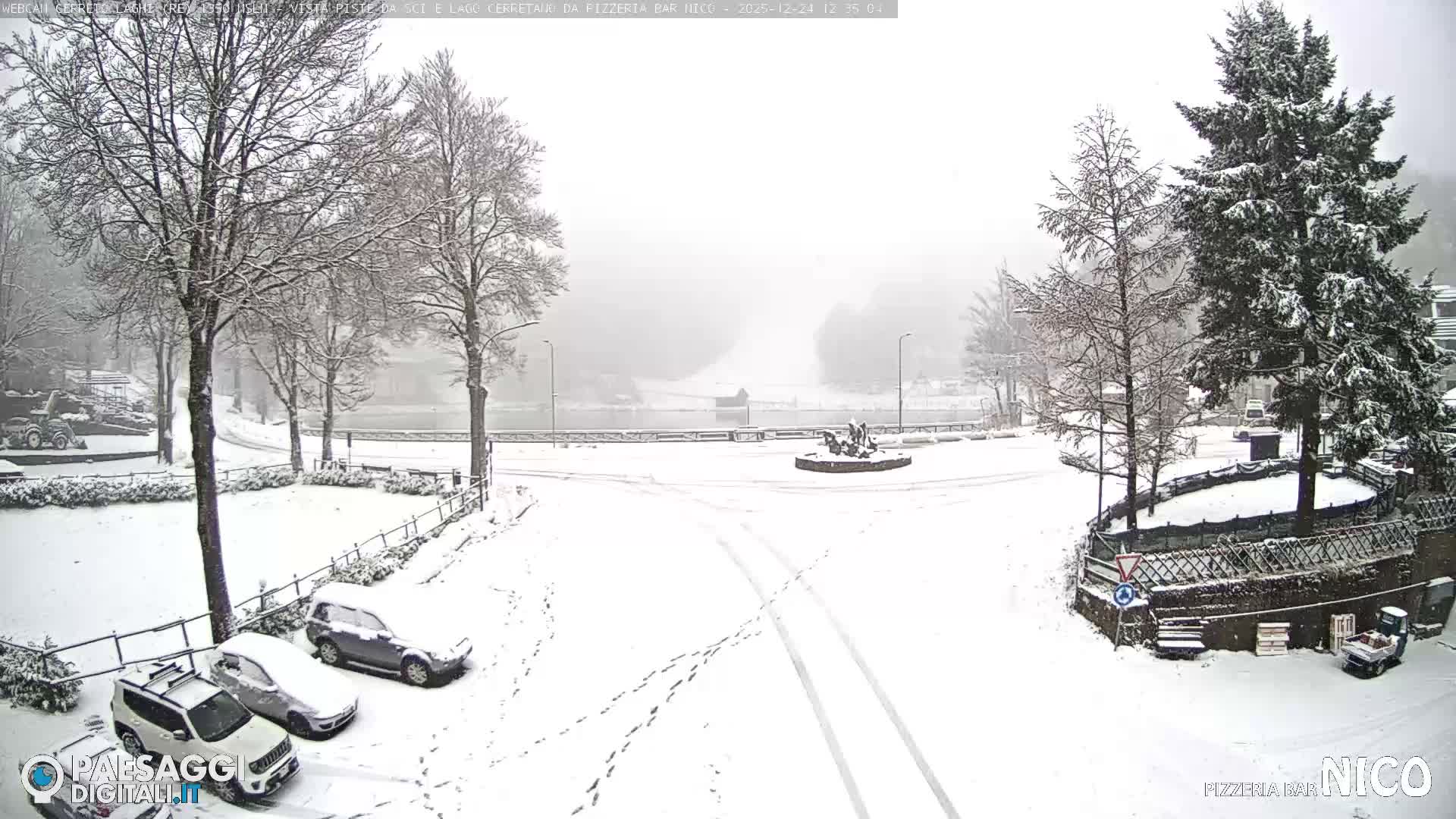 Cerreto Laghi Lake Ski Slopes & Lake's Square Live Cam  - Reggio Emilia, Emilia-Romagna, Italy