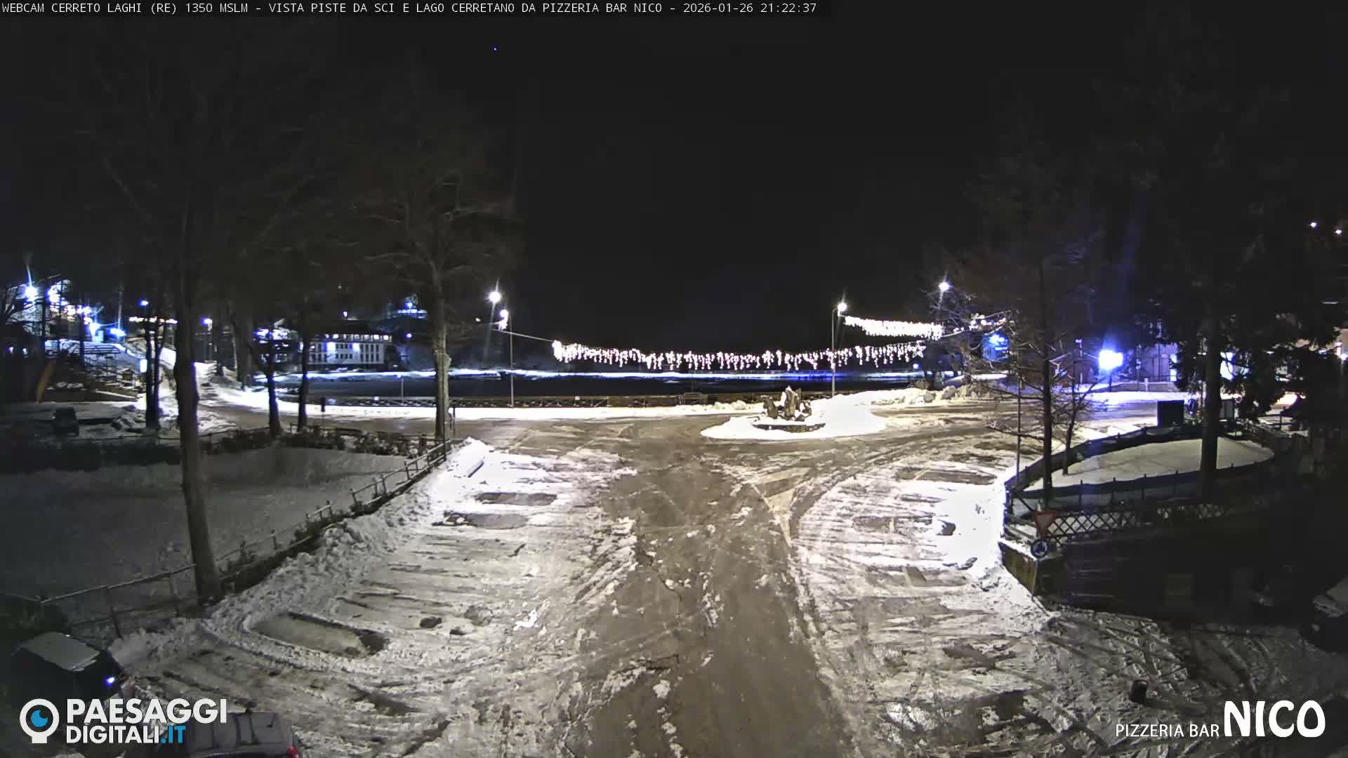 Cerreto Laghi Lake Ski Slopes & Lake's Square Live Cam  - Reggio Emilia, Emilia-Romagna, Italy