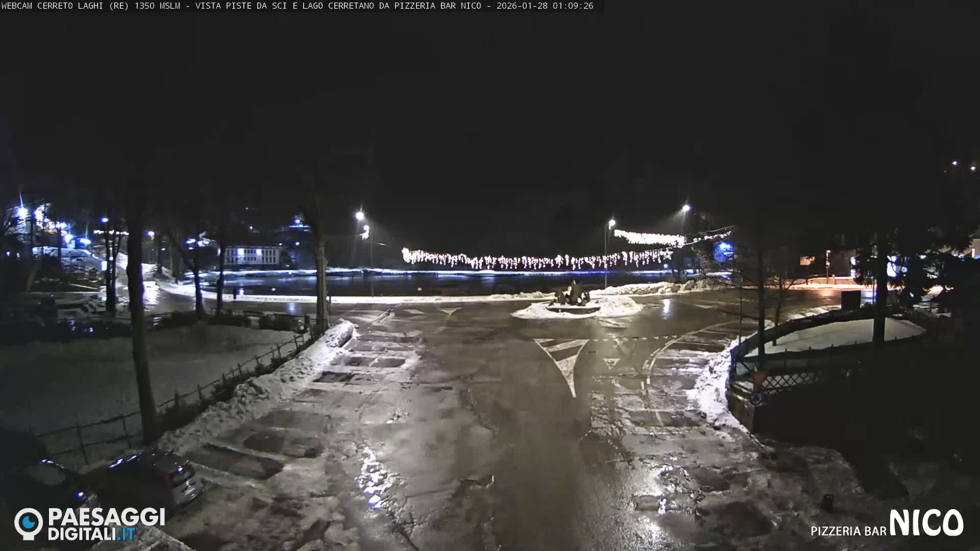 Cerreto Laghi Lake Ski Slopes & Lake's Square Live Cam  - Reggio Emilia, Emilia-Romagna, Italy