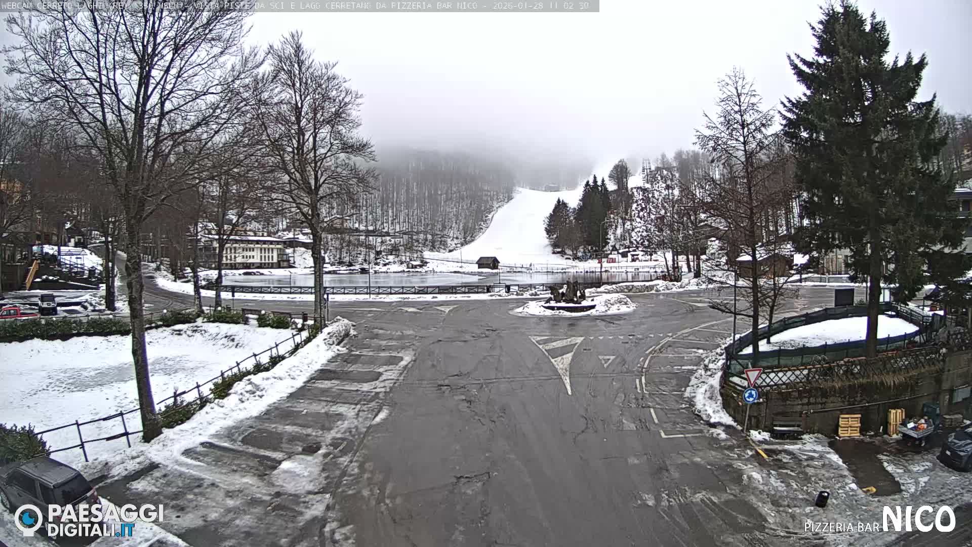 Cerreto Laghi Lake Ski Slopes & Lake's Square Live Cam  - Reggio Emilia, Emilia-Romagna, Italy