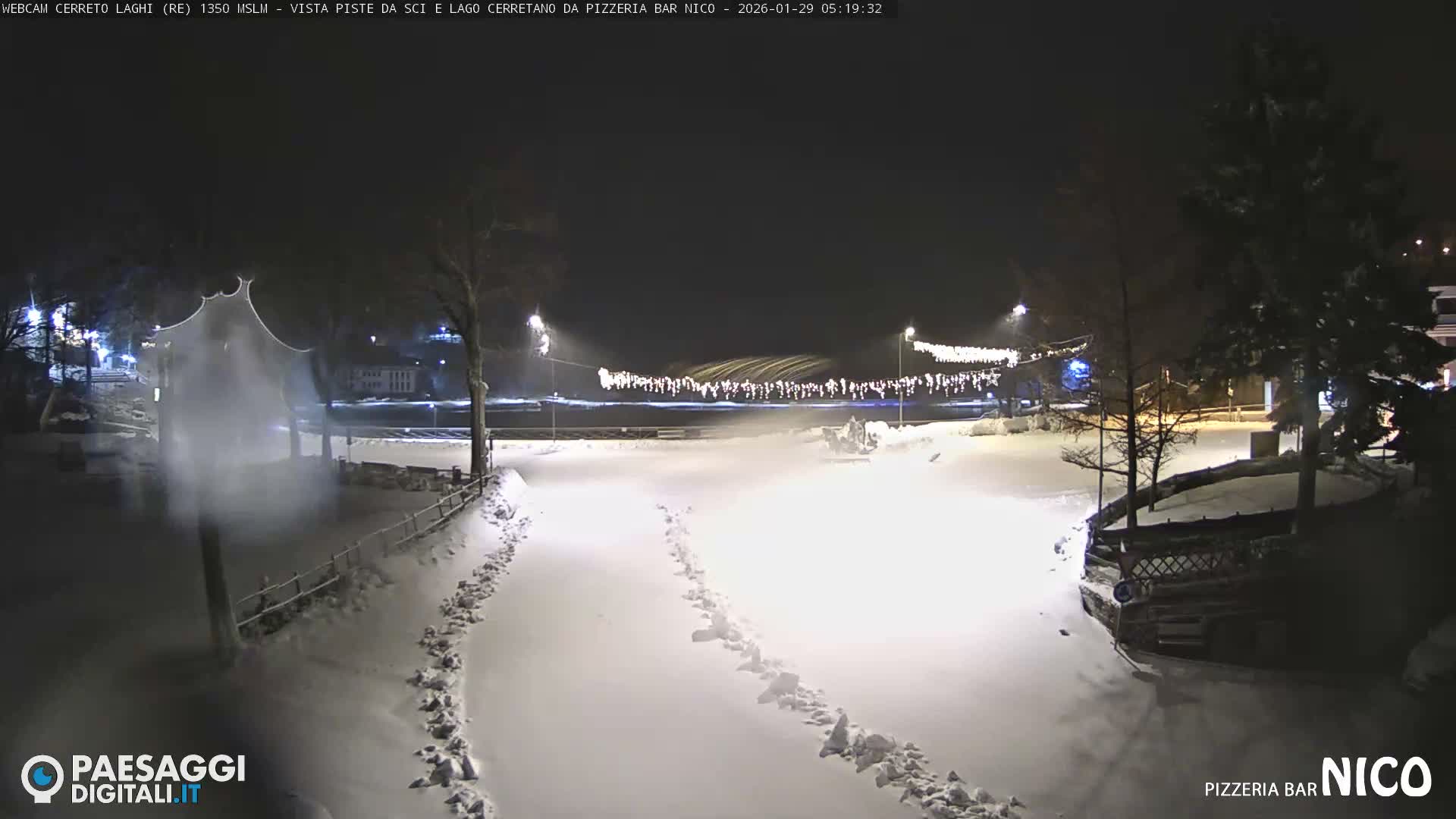Cerreto Laghi Lake Ski Slopes & Lake's Square Live Cam  - Reggio Emilia, Emilia-Romagna, Italy