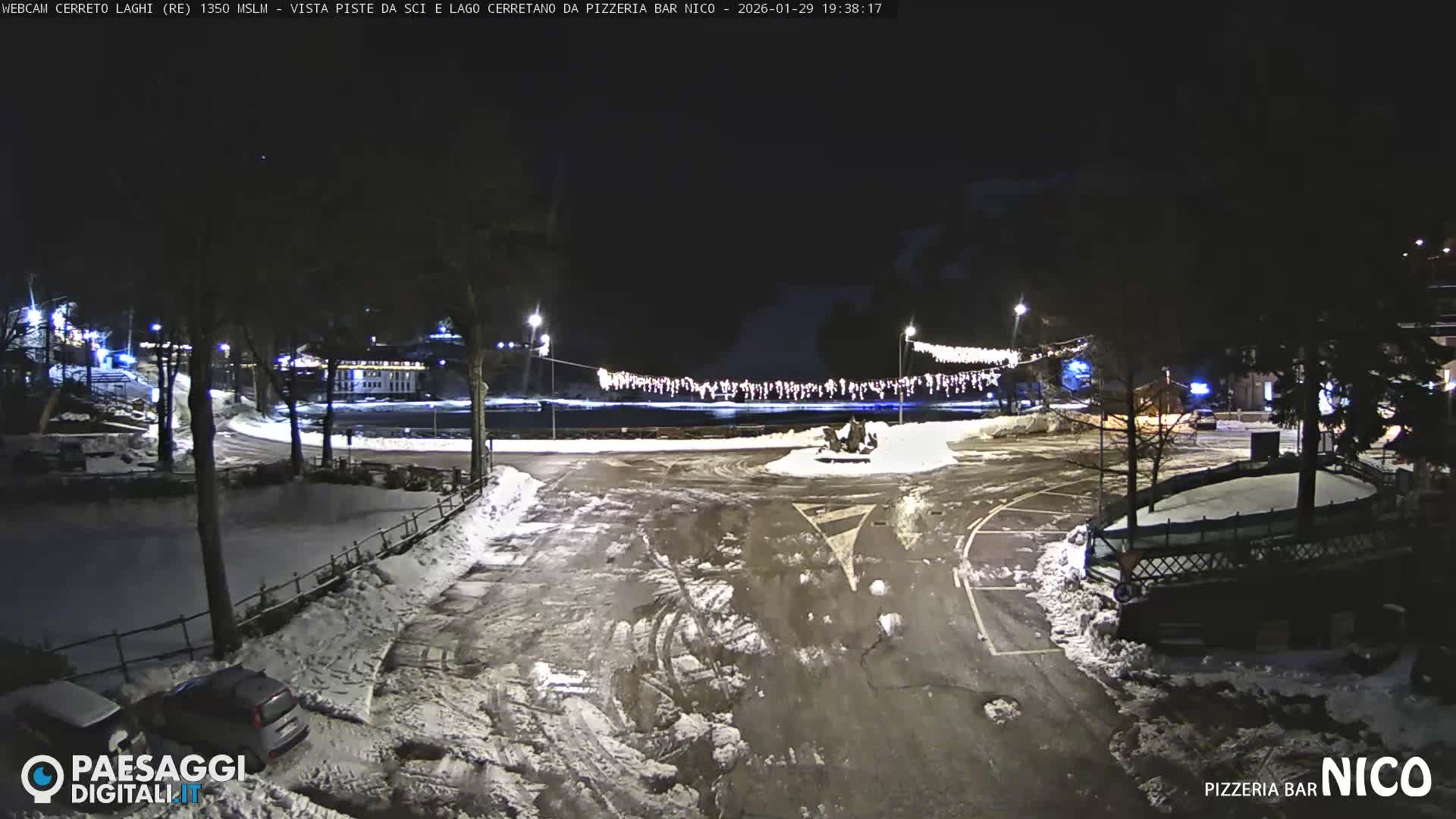 Cerreto Laghi Lake Ski Slopes & Lake's Square Live Cam  - Reggio Emilia, Emilia-Romagna, Italy