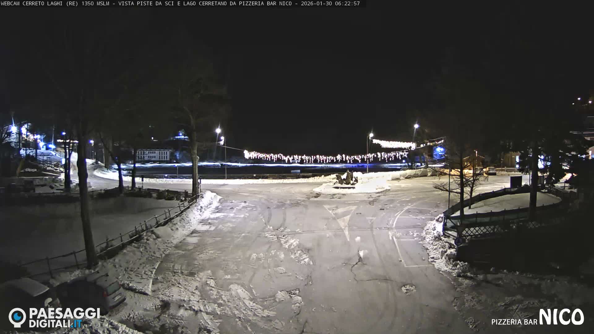 Cerreto Laghi Lake Ski Slopes & Lake's Square Live Cam  - Reggio Emilia, Emilia-Romagna, Italy