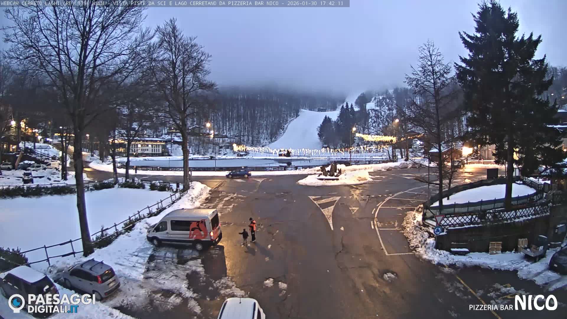 Cerreto Laghi Lake Ski Slopes & Lake's Square Live Cam  - Reggio Emilia, Emilia-Romagna, Italy