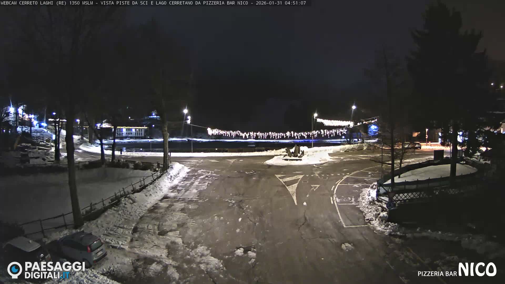 Cerreto Laghi Lake Ski Slopes & Lake's Square Live Cam  - Reggio Emilia, Emilia-Romagna, Italy
