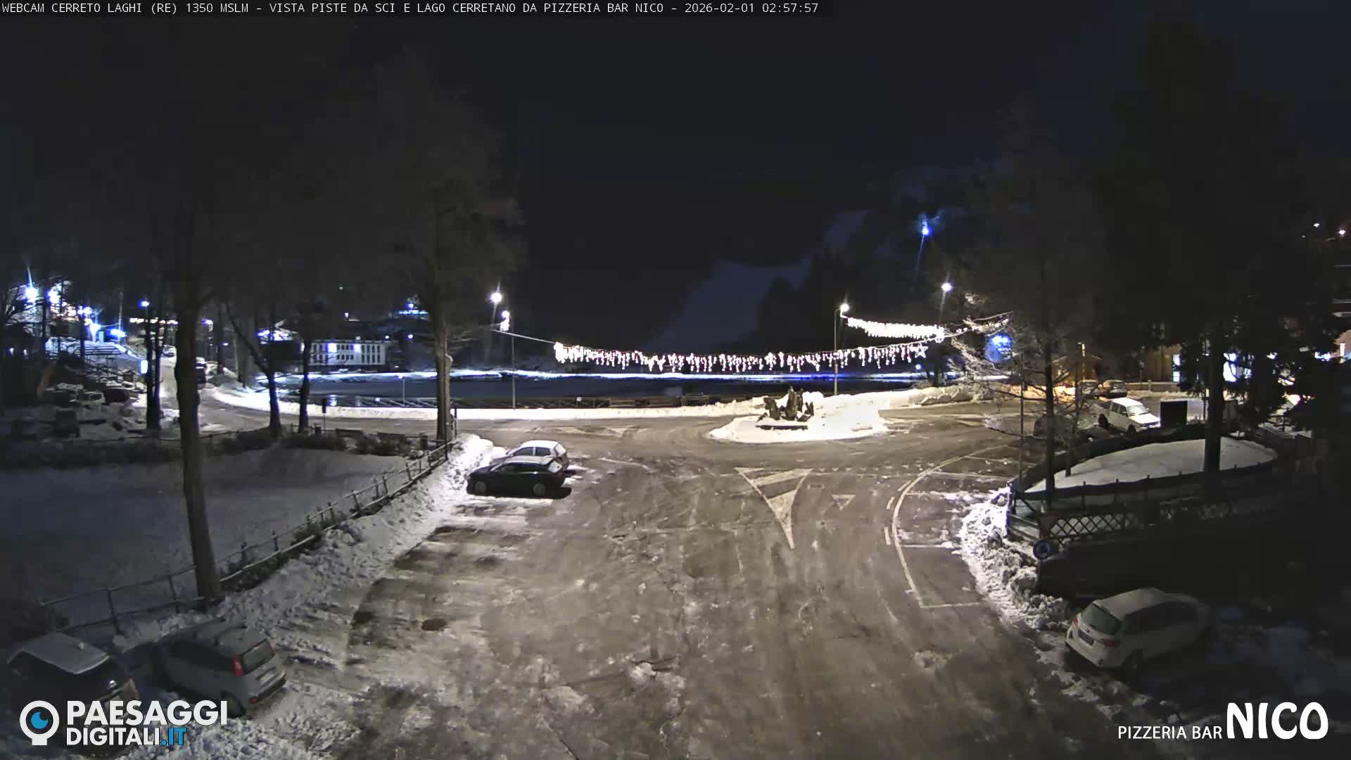 Cerreto Laghi Lake Ski Slopes & Lake's Square Live Cam  - Reggio Emilia, Emilia-Romagna, Italy
