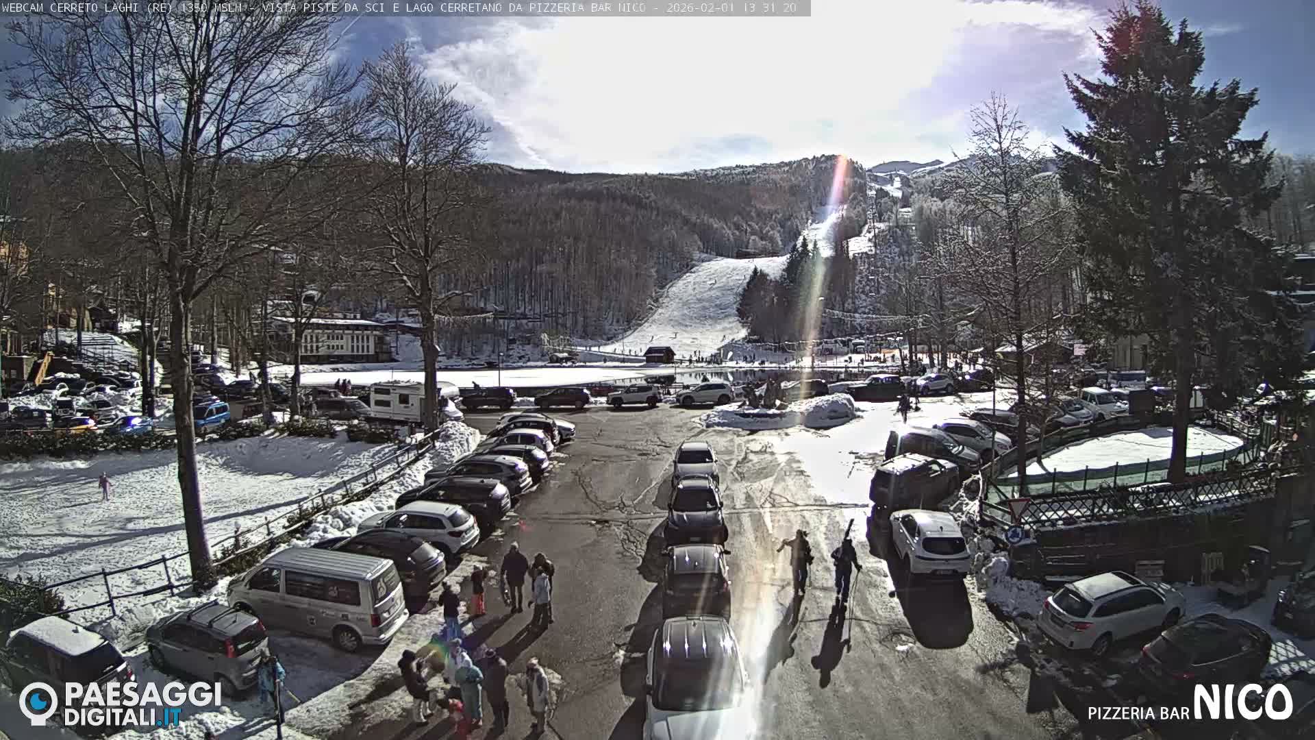 Cerreto Laghi Lake Ski Slopes & Lake's Square Live Cam  - Reggio Emilia, Emilia-Romagna, Italy