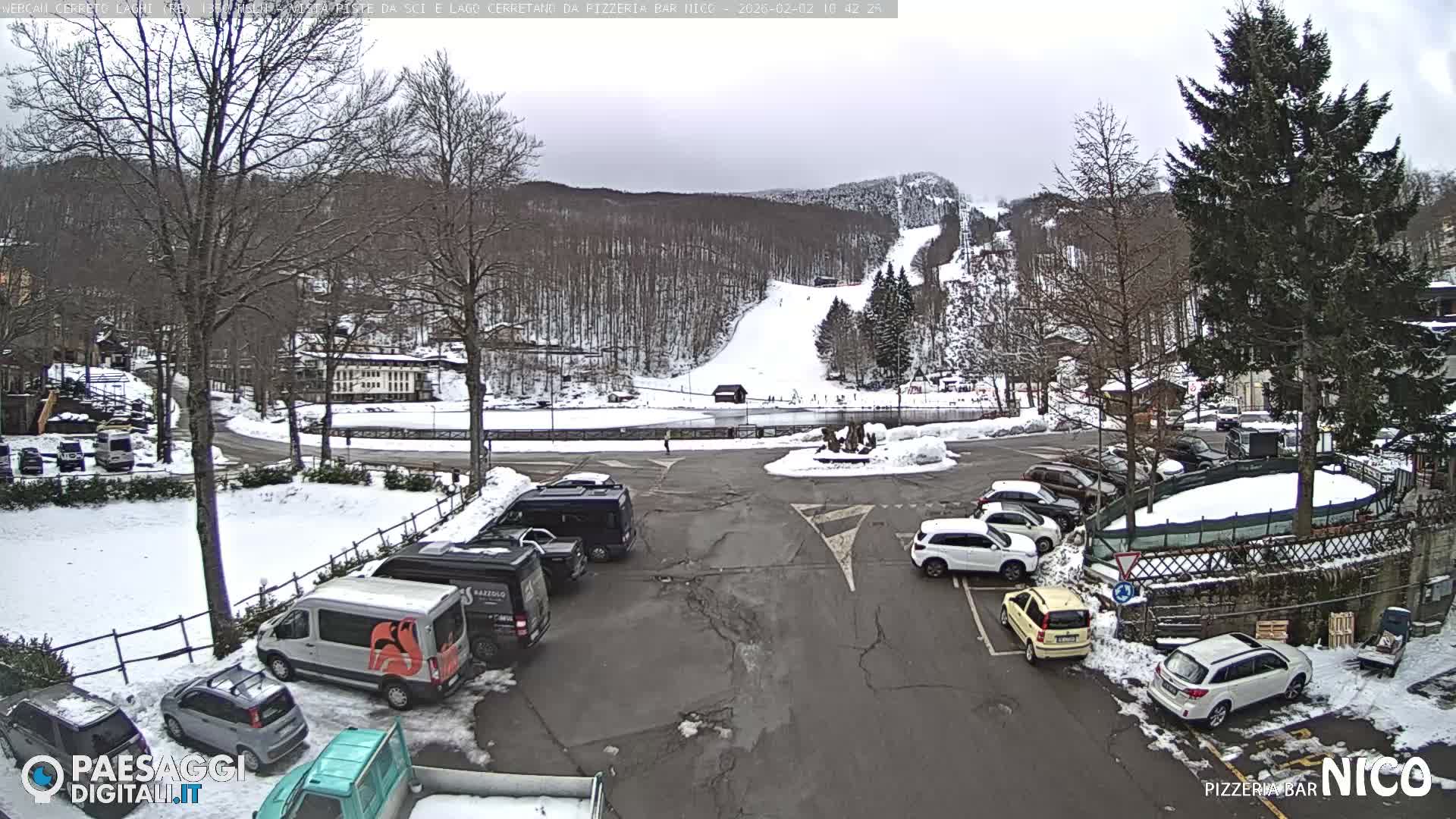 Cerreto Laghi Lake Ski Slopes & Lake's Square Live Cam  - Reggio Emilia, Emilia-Romagna, Italy