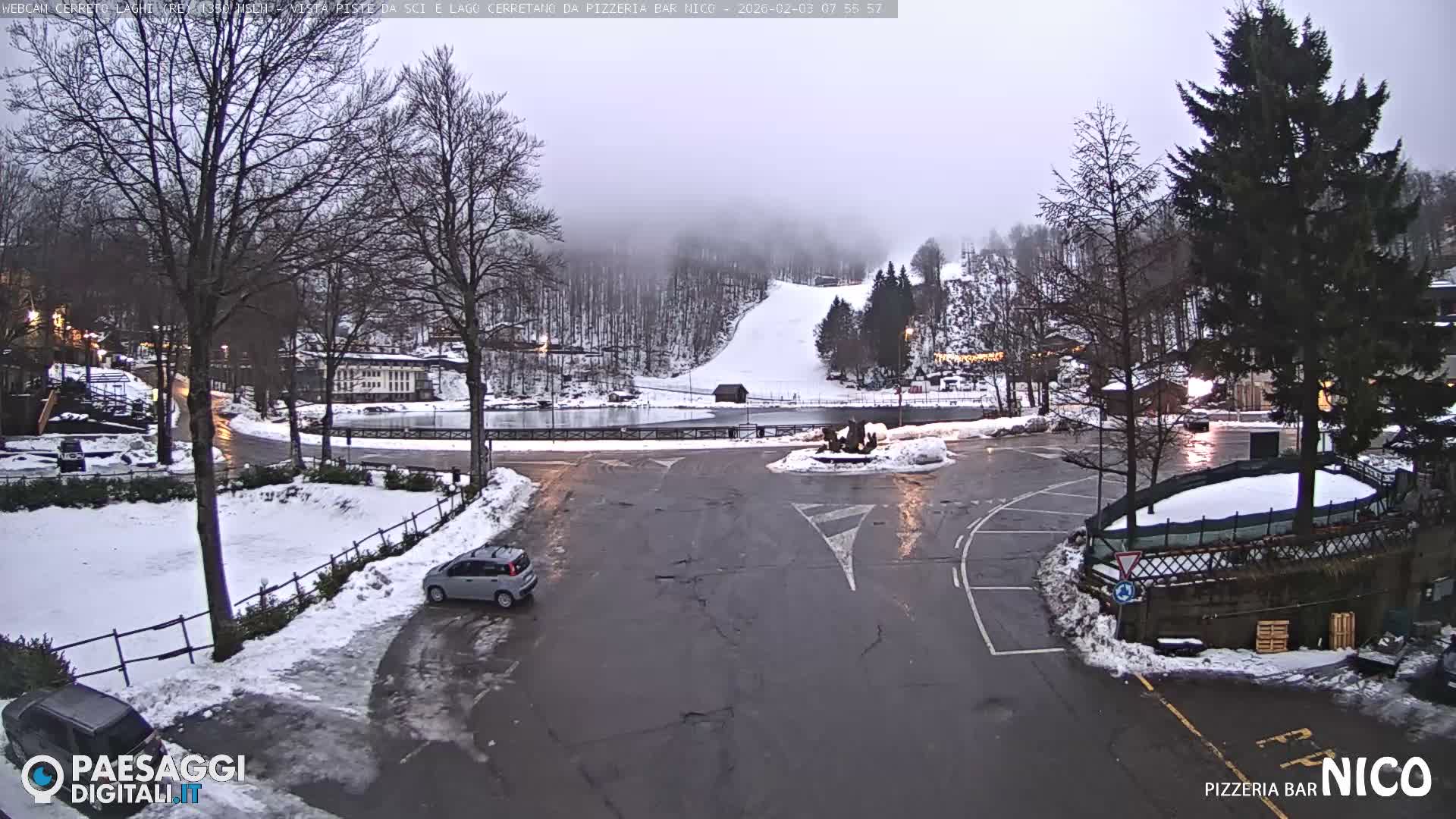 Cerreto Laghi Lake Ski Slopes & Lake's Square Live Cam  - Reggio Emilia, Emilia-Romagna, Italy