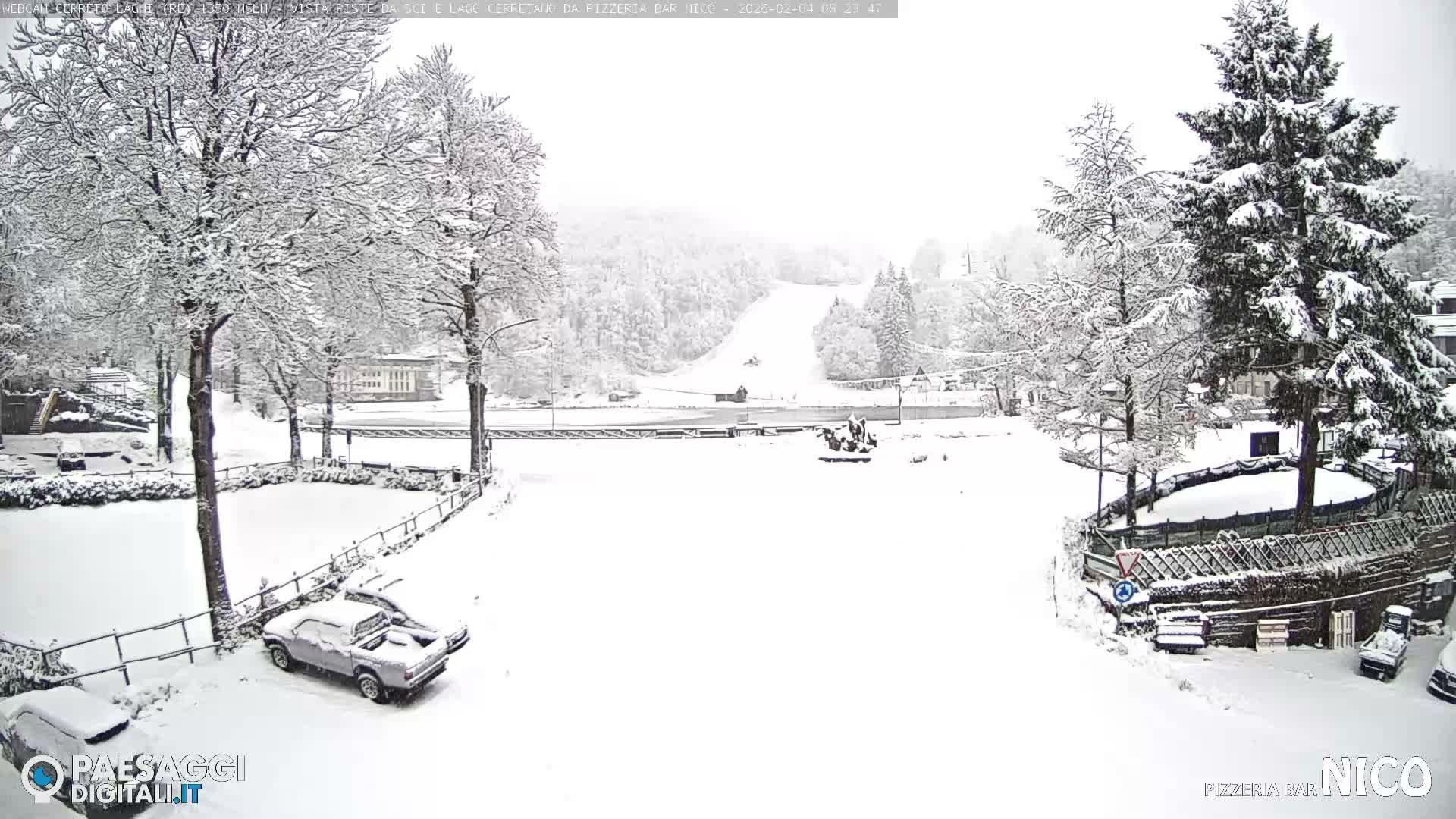 Cerreto Laghi Lake Ski Slopes & Lake's Square Live Cam  - Reggio Emilia, Emilia-Romagna, Italy
