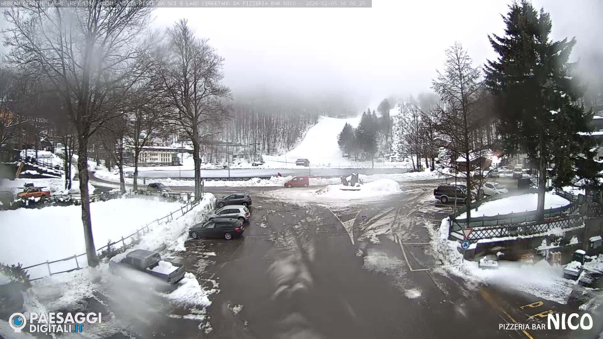 Cerreto Laghi Lake Ski Slopes & Lake's Square Live Cam  - Reggio Emilia, Emilia-Romagna, Italy