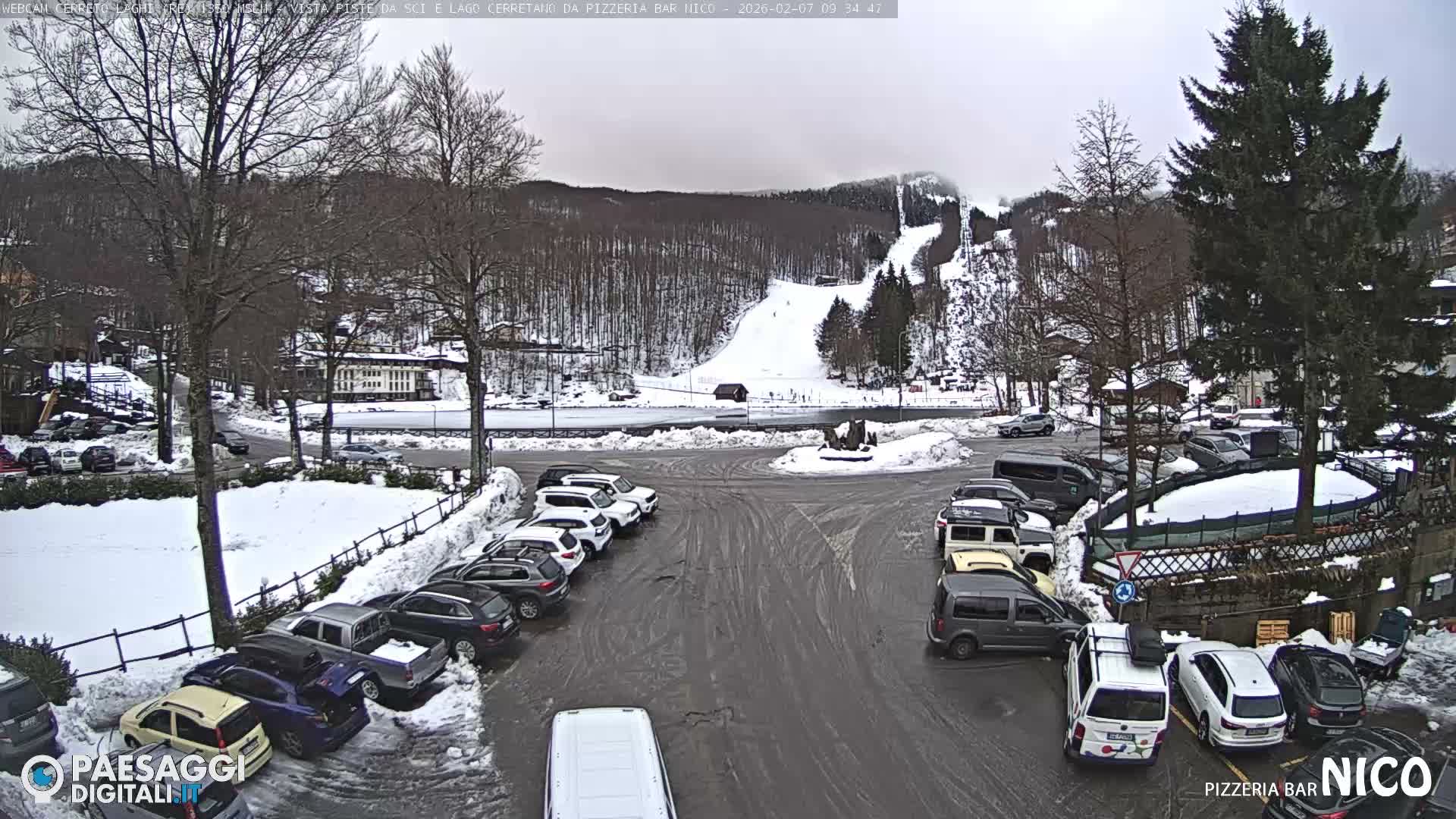 Cerreto Laghi Lake Ski Slopes & Lake's Square Live Cam  - Reggio Emilia, Emilia-Romagna, Italy
