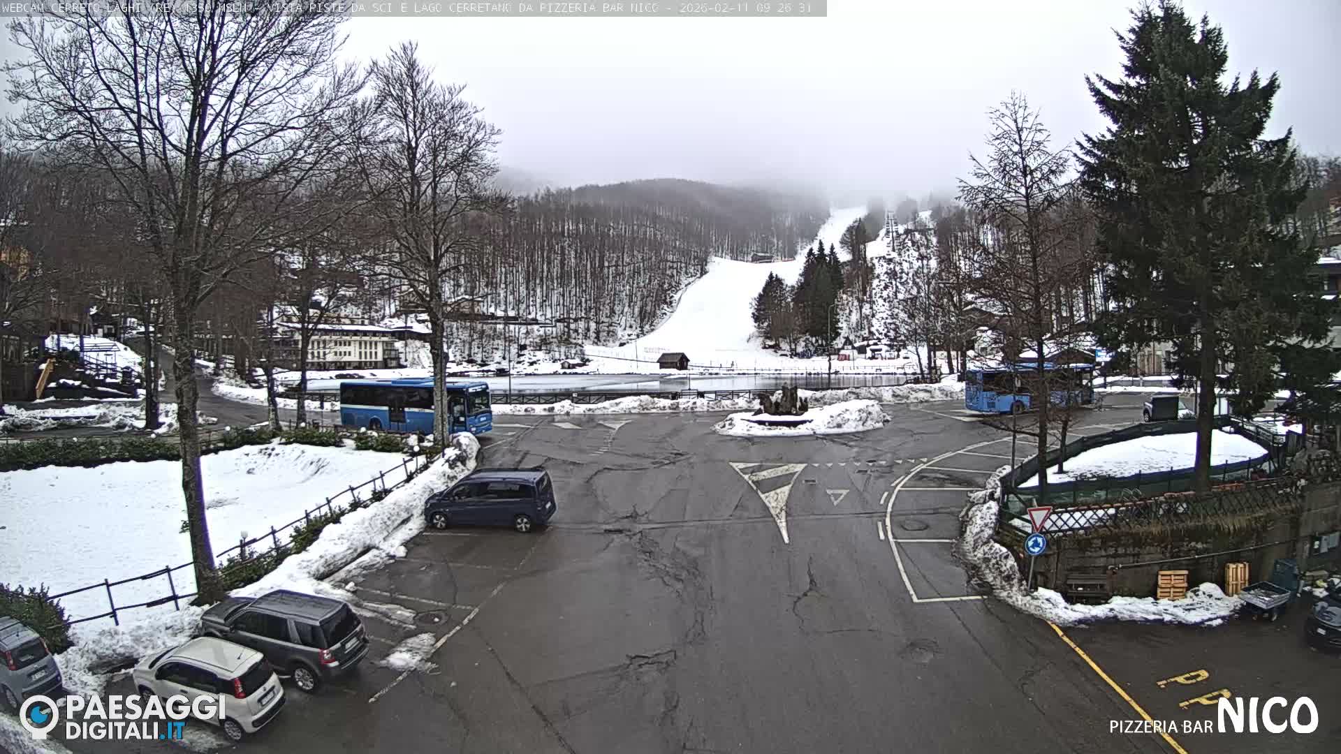 Cerreto Laghi Lake Ski Slopes & Lake's Square Live Cam  - Reggio Emilia, Emilia-Romagna, Italy