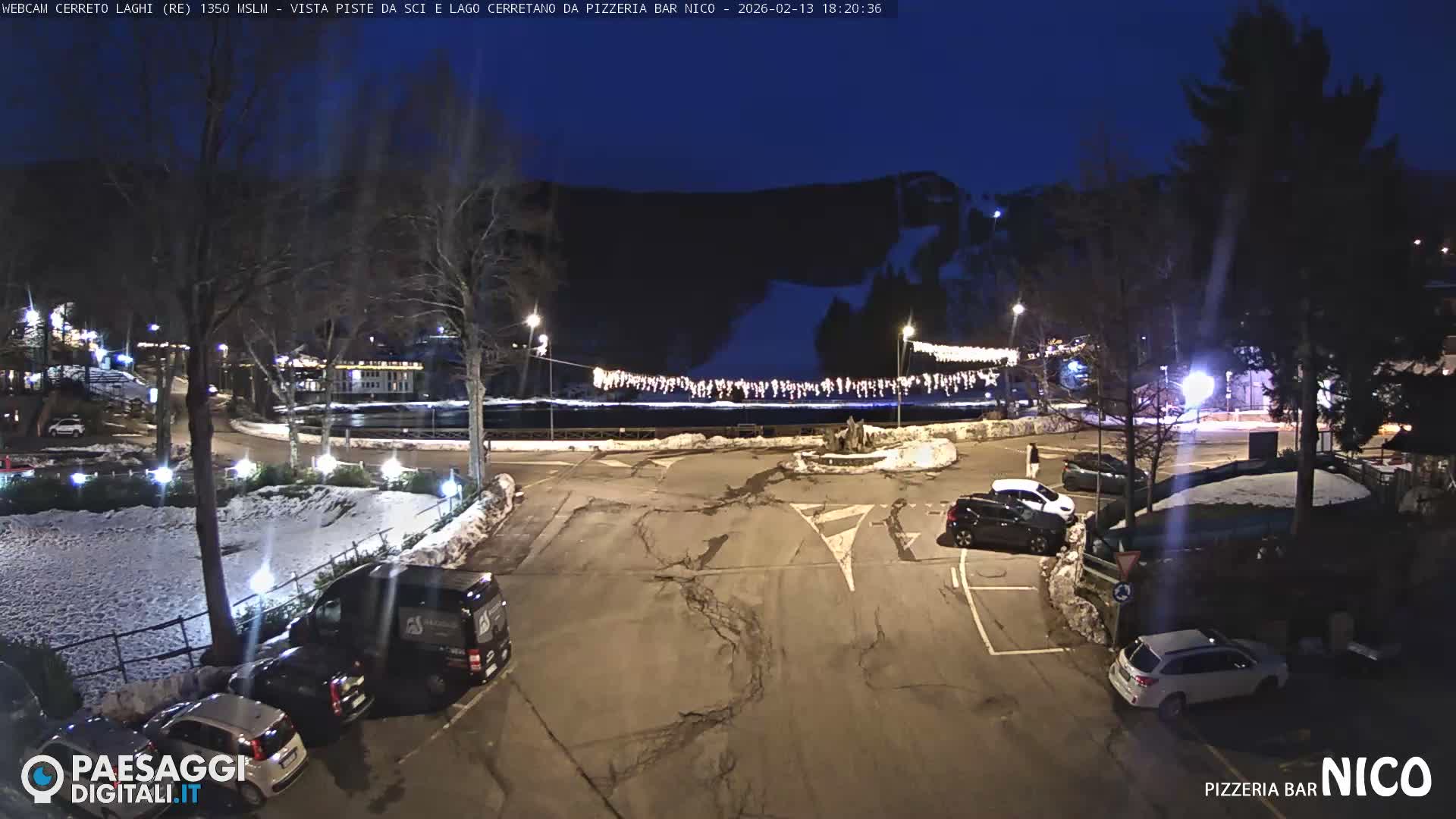 Cerreto Laghi Lake Ski Slopes & Lake's Square Live Cam  - Reggio Emilia, Emilia-Romagna, Italy