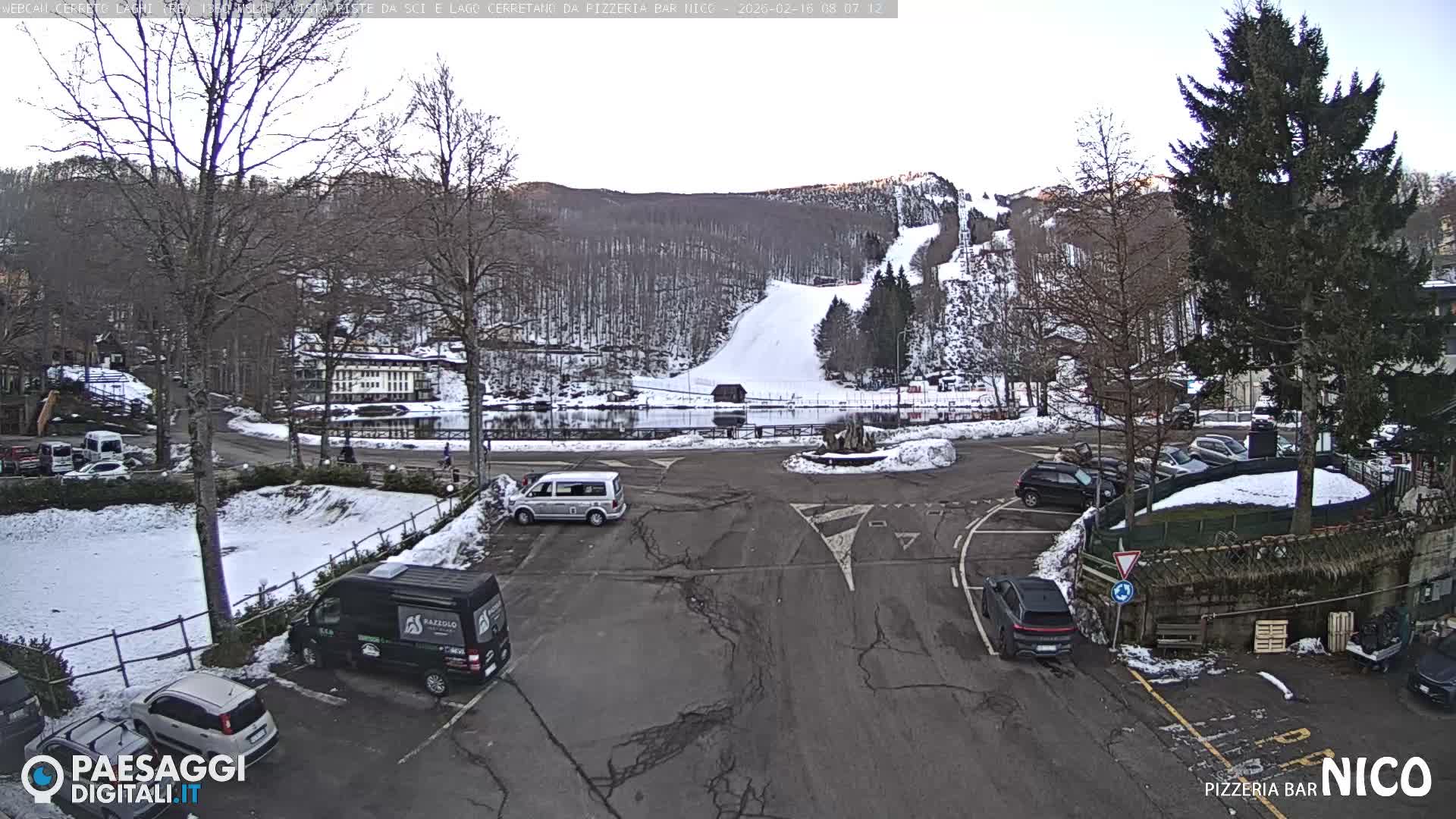 Cerreto Laghi Lake Ski Slopes & Lake's Square Live Cam  - Reggio Emilia, Emilia-Romagna, Italy