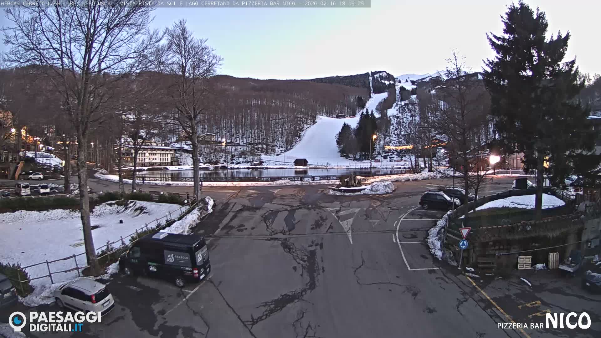 Cerreto Laghi Lake Ski Slopes & Lake's Square Live Cam  - Reggio Emilia, Emilia-Romagna, Italy