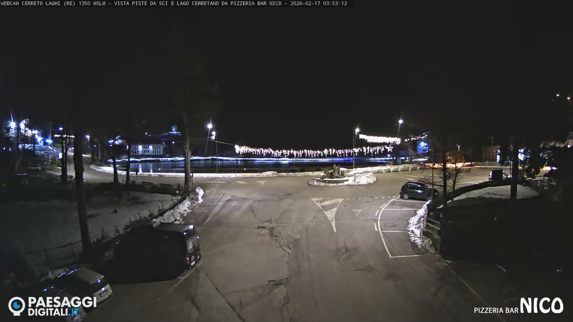 Cerreto Laghi Lake Ski Slopes & Lake's Square Live Cam  - Reggio Emilia, Emilia-Romagna, Italy