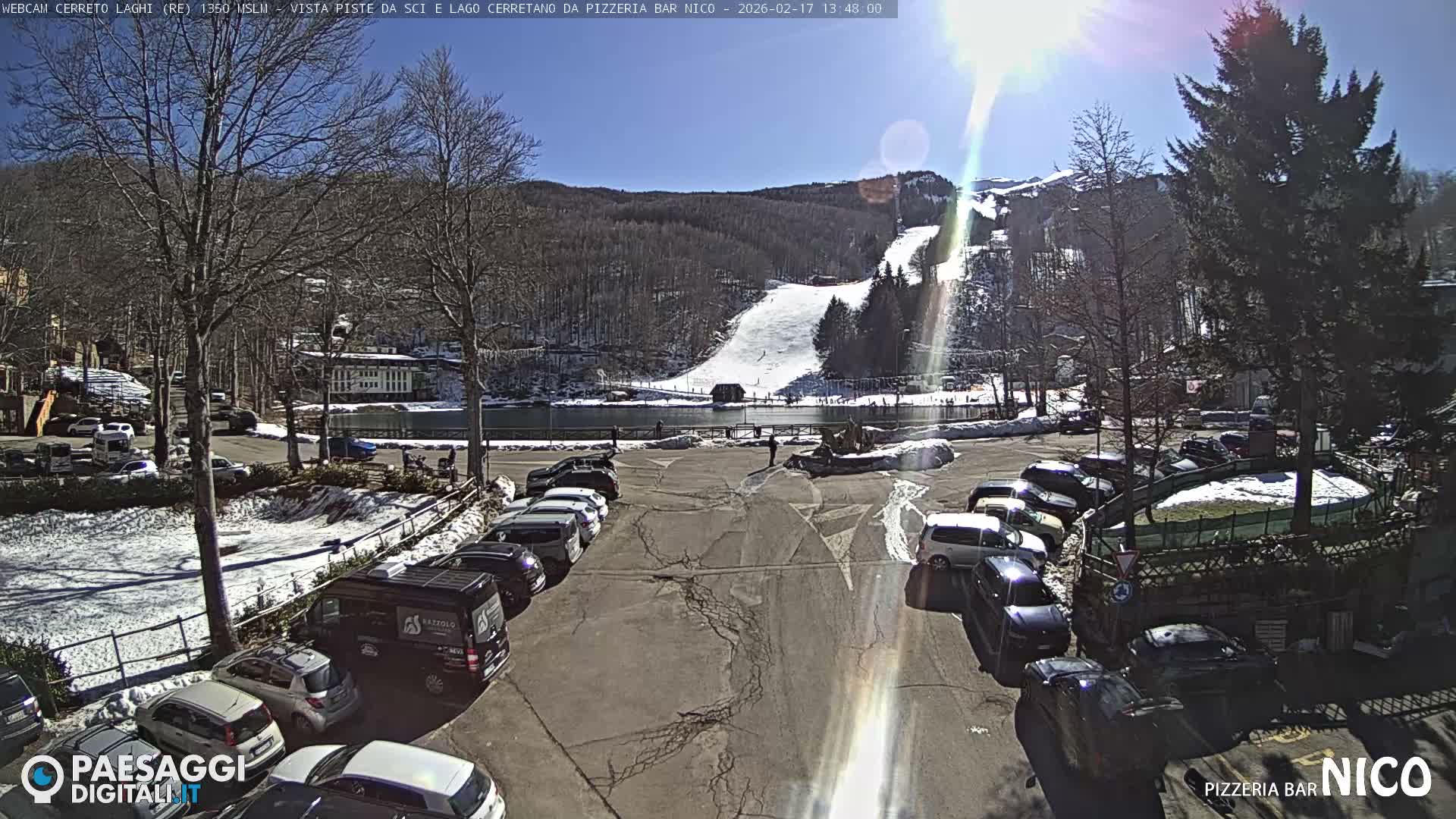 Cerreto Laghi Lake Ski Slopes & Lake's Square Live Cam  - Reggio Emilia, Emilia-Romagna, Italy