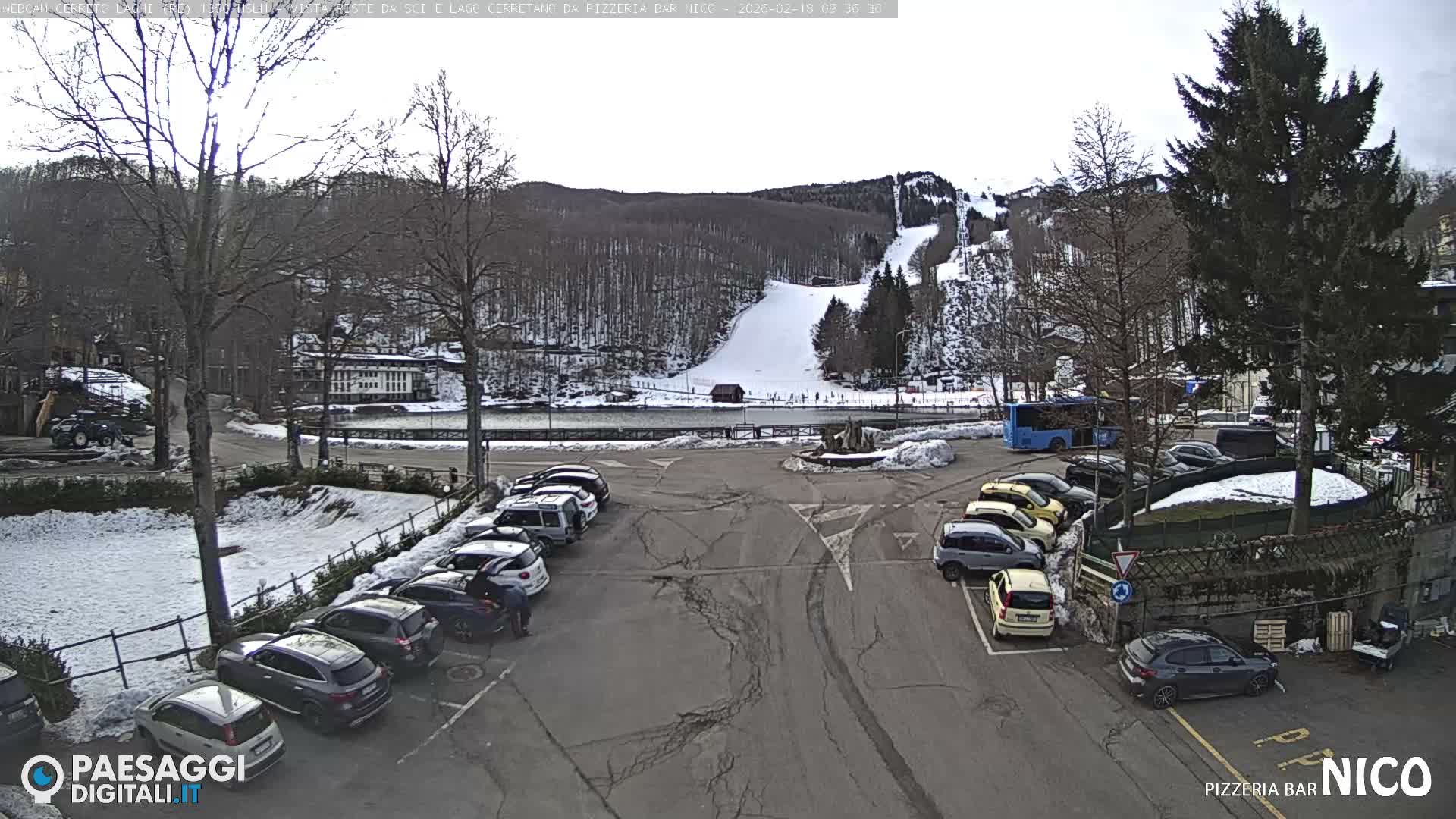 Cerreto Laghi Lake Ski Slopes & Lake's Square Live Cam  - Reggio Emilia, Emilia-Romagna, Italy