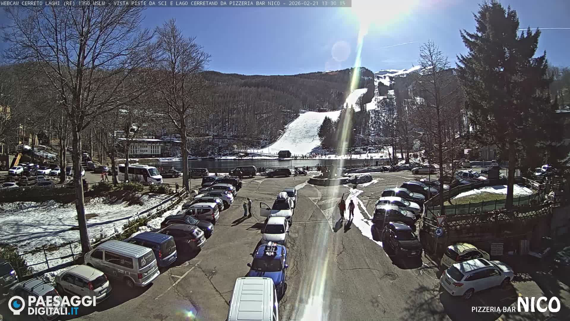 Cerreto Laghi Lake Ski Slopes & Lake's Square Live Cam  - Reggio Emilia, Emilia-Romagna, Italy