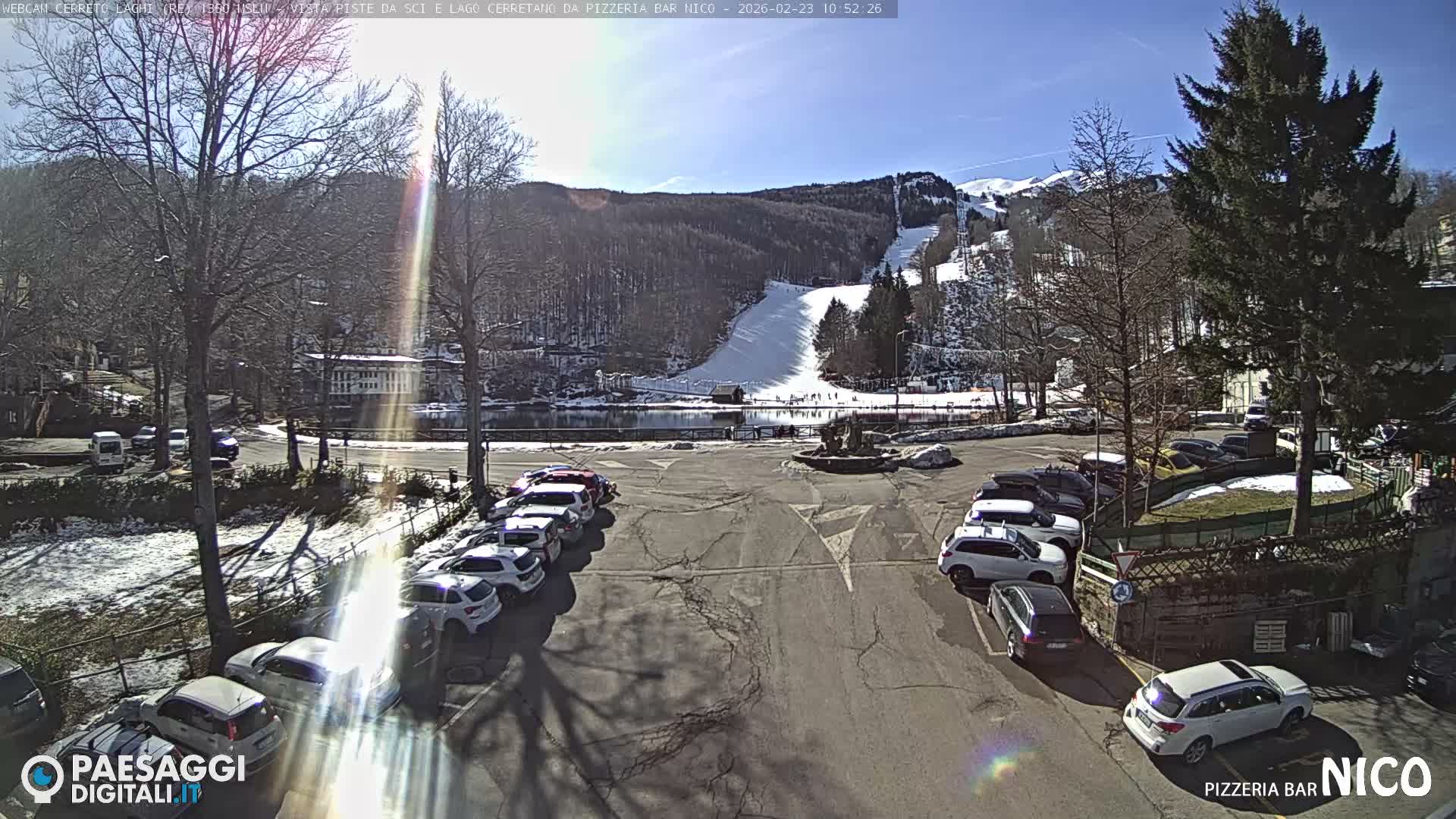Cerreto Laghi Lake Ski Slopes & Lake's Square Live Cam  - Reggio Emilia, Emilia-Romagna, Italy