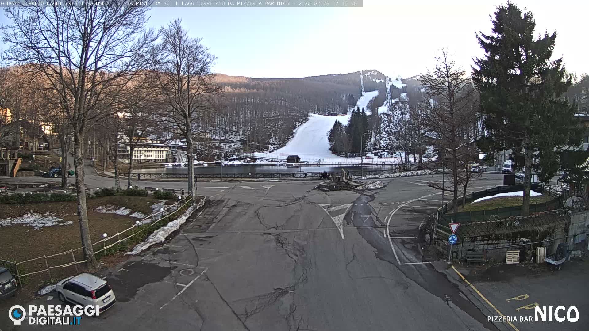 Cerreto Laghi Lake Ski Slopes & Lake's Square Live Cam  - Reggio Emilia, Emilia-Romagna, Italy