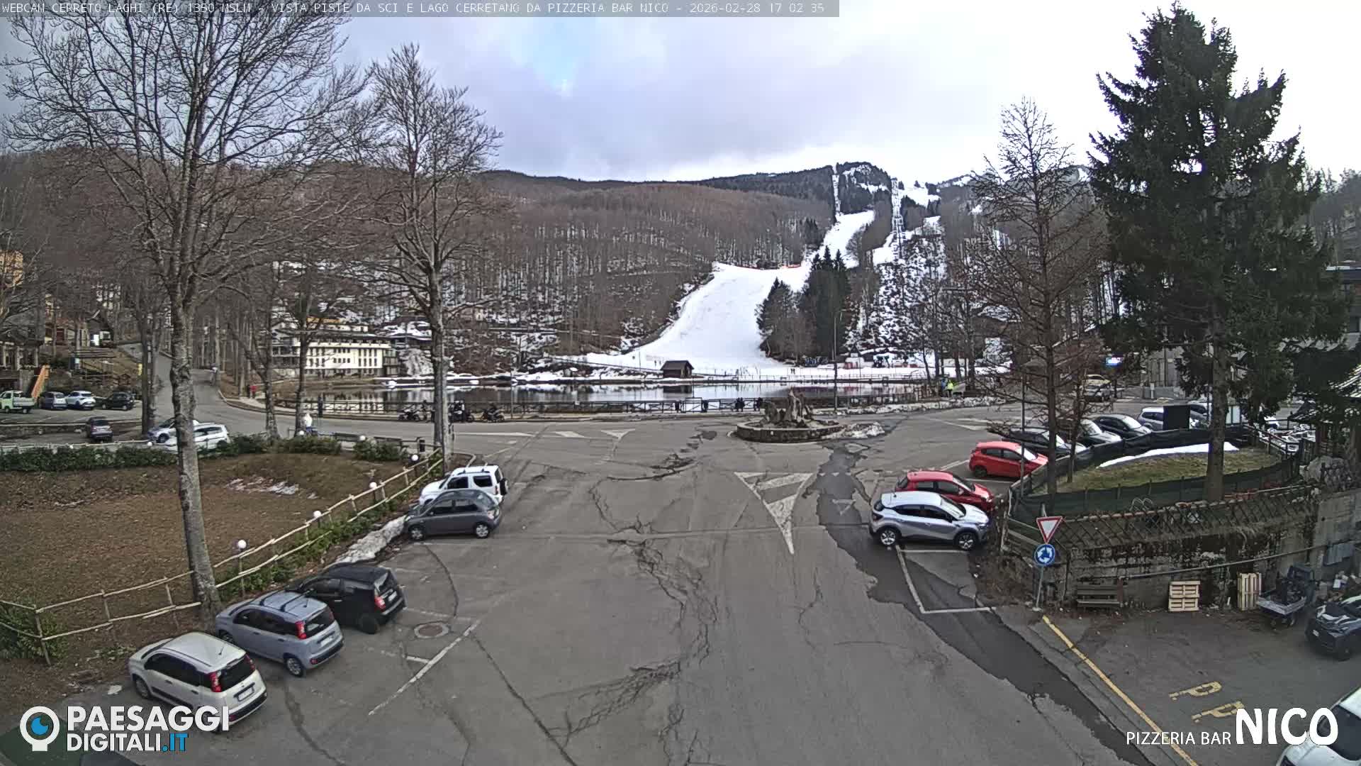 Cerreto Laghi Lake Ski Slopes & Lake's Square Live Cam  - Reggio Emilia, Emilia-Romagna, Italy