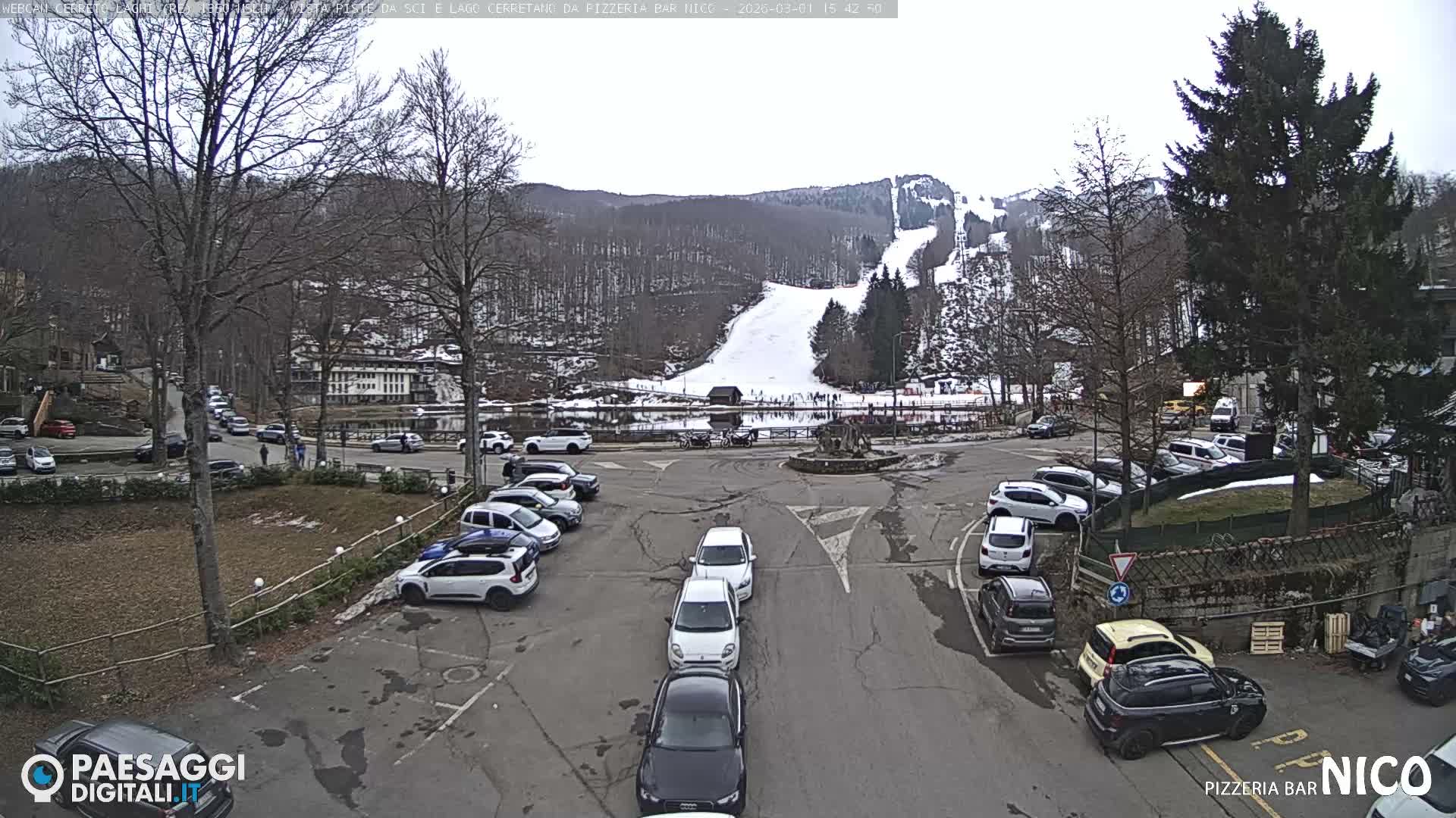 Cerreto Laghi Lake Ski Slopes & Lake's Square Live Cam  - Reggio Emilia, Emilia-Romagna, Italy