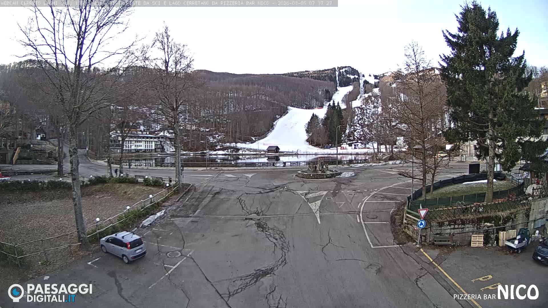 Cerreto Laghi Lake Ski Slopes & Lake's Square Live Cam  - Reggio Emilia, Emilia-Romagna, Italy