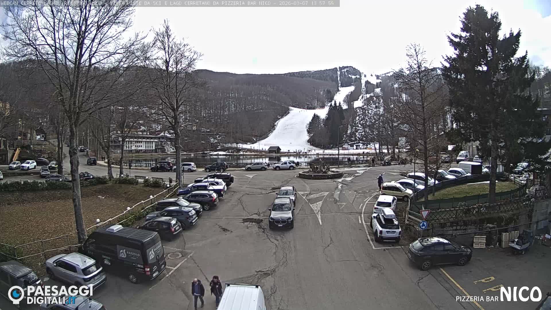 Cerreto Laghi Lake Ski Slopes & Lake's Square Live Cam  - Reggio Emilia, Emilia-Romagna, Italy