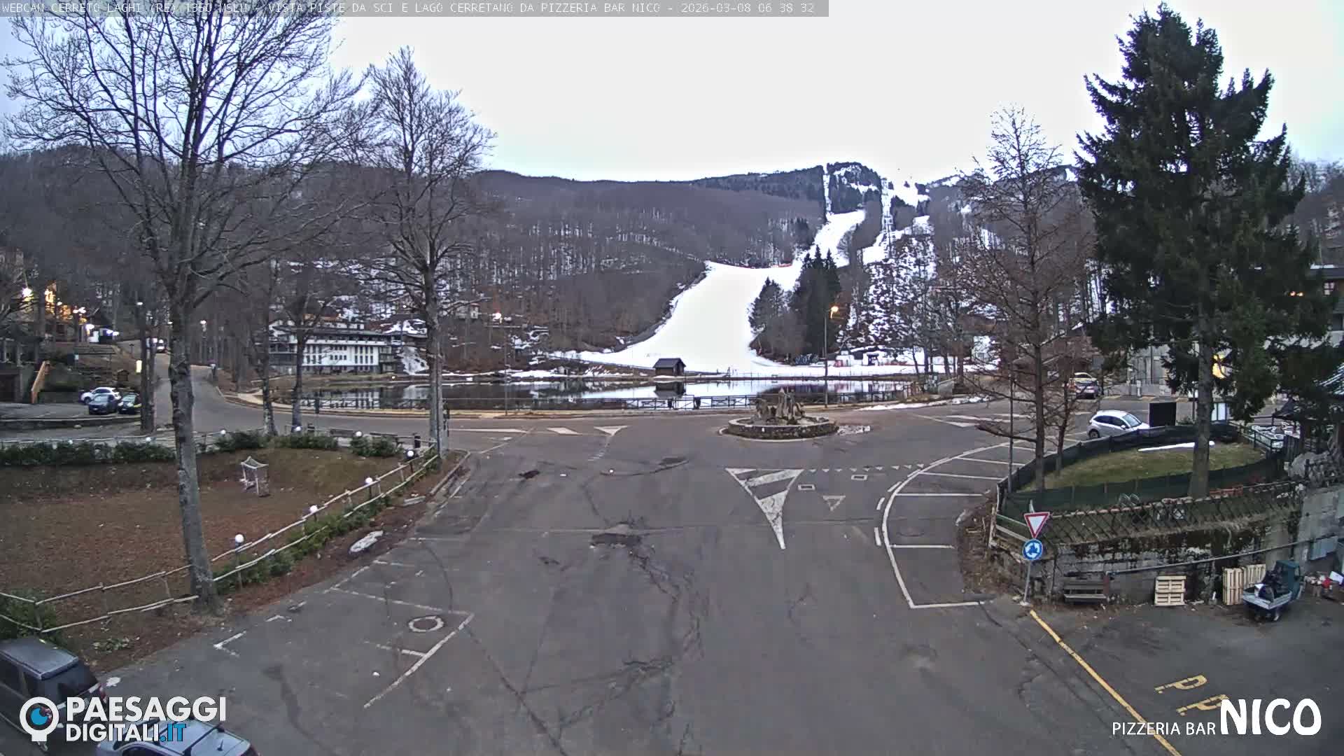 Cerreto Laghi Lake Ski Slopes & Lake's Square Live Cam  - Reggio Emilia, Emilia-Romagna, Italy