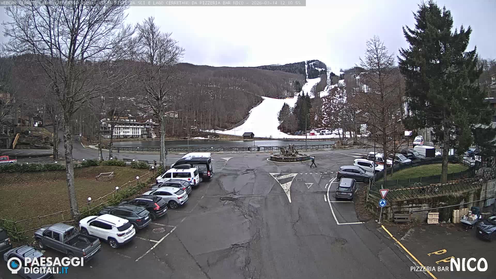 Cerreto Laghi Lake Ski Slopes & Lake's Square Live Cam  - Reggio Emilia, Emilia-Romagna, Italy